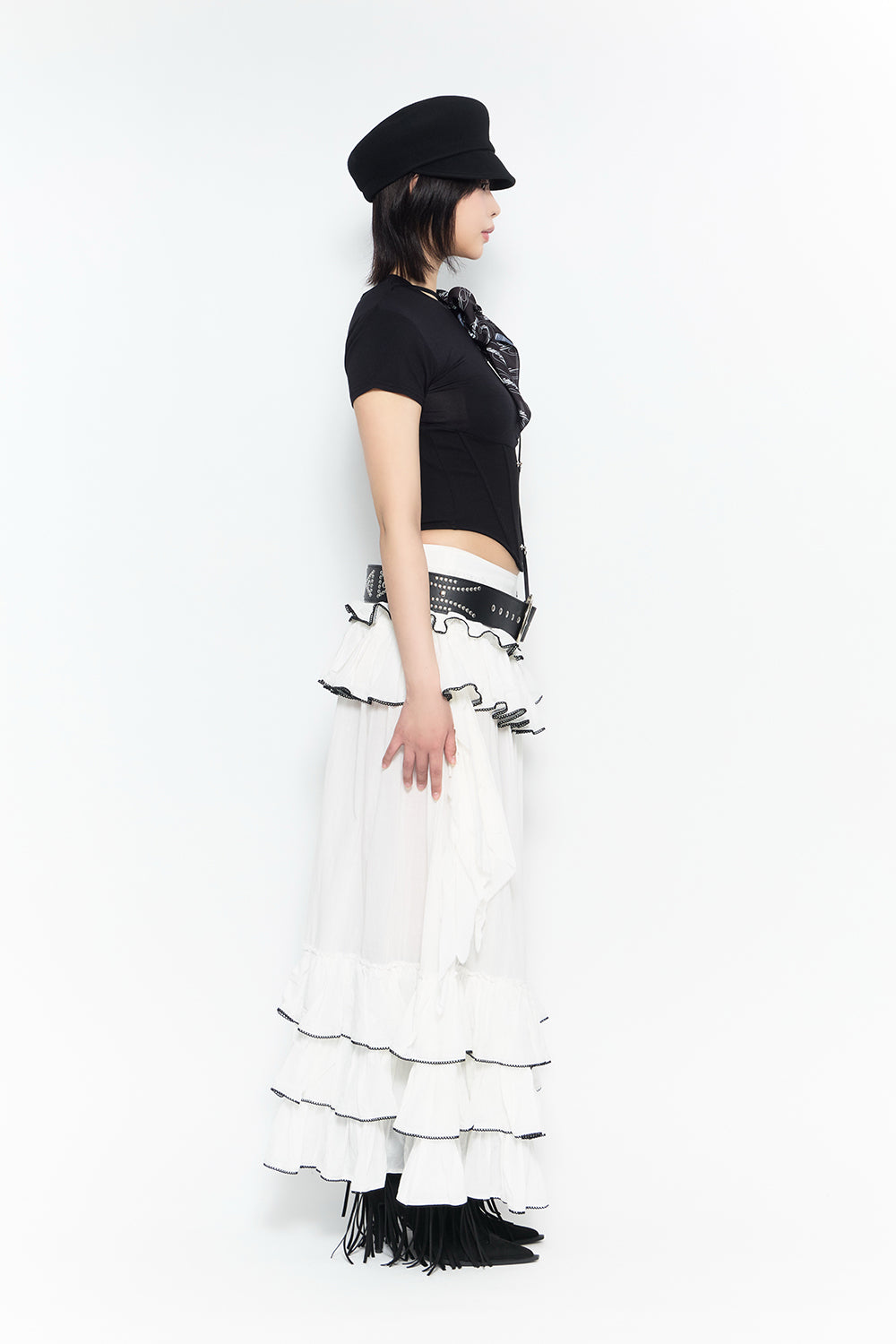 スカート theredthread frontier tiered skirt THEREDTHREAD / ザレッドスレッド】frontier tiered skirt