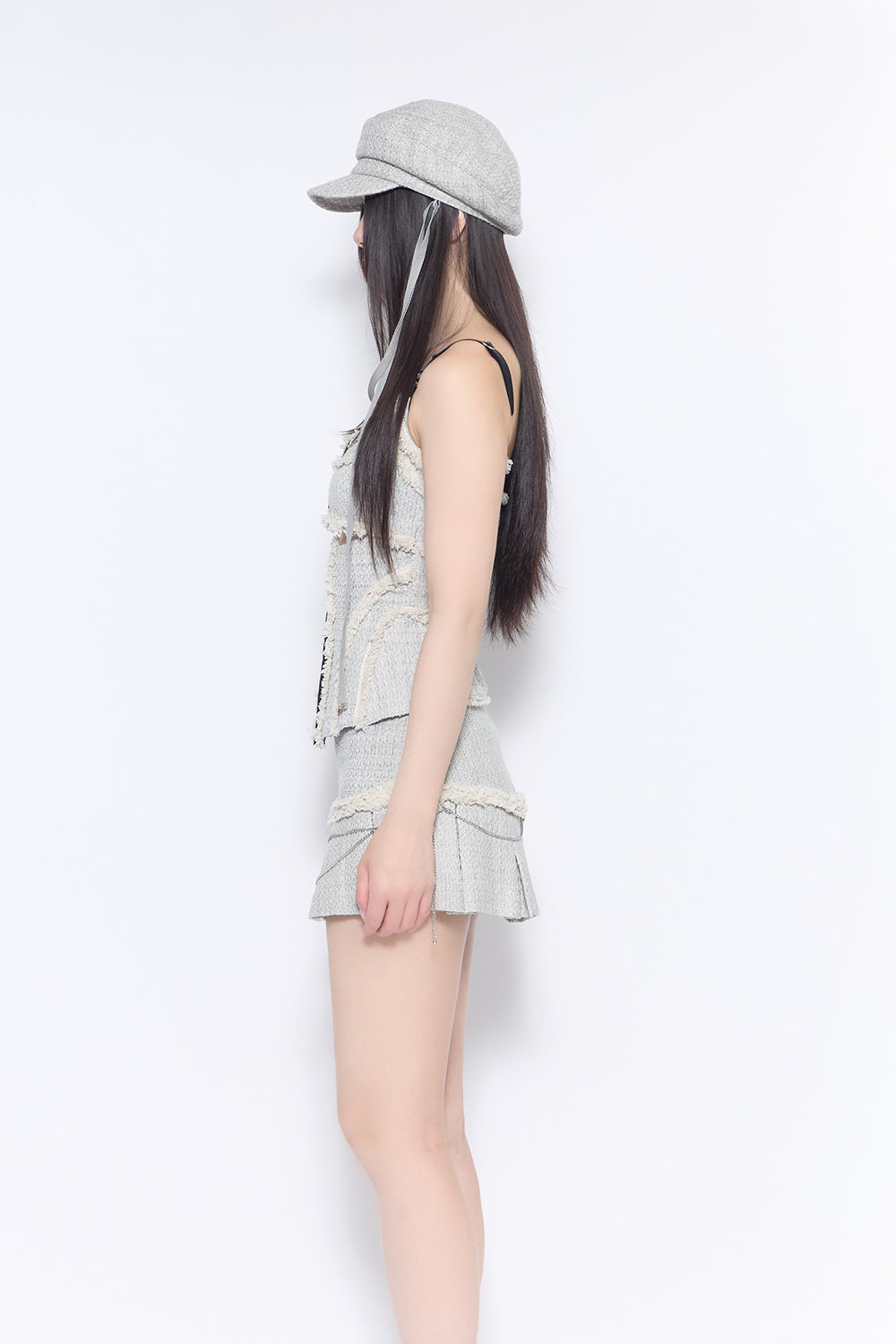 frayed tweed corset tops