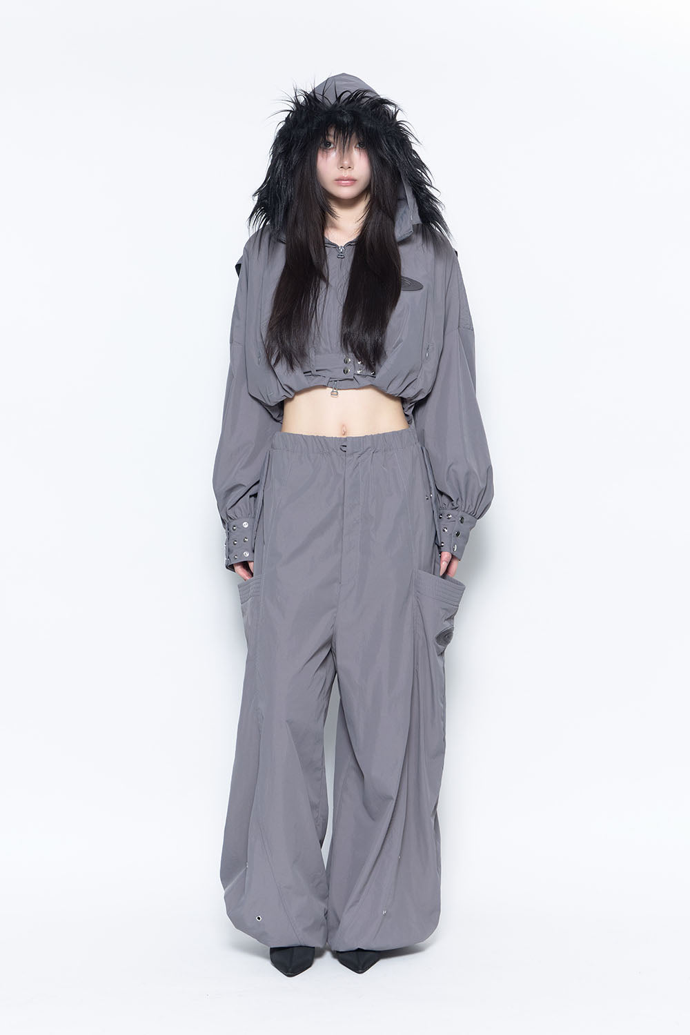 S eyelet nylon pants