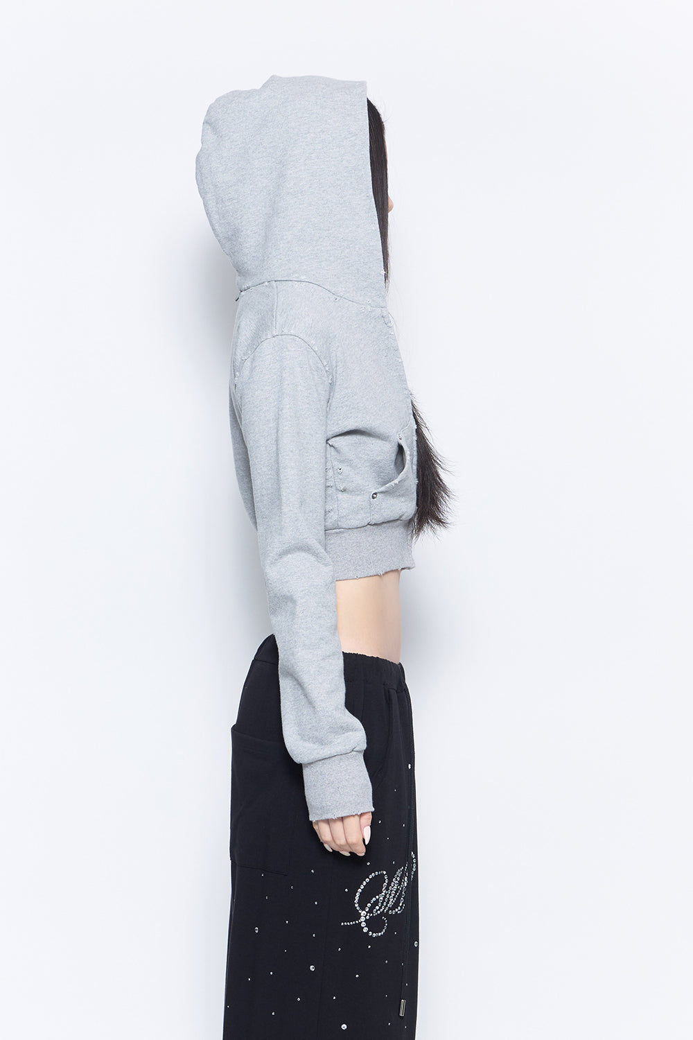 THEREDTHREAD / ザレッドスレッド】S zipup hoodie cropped