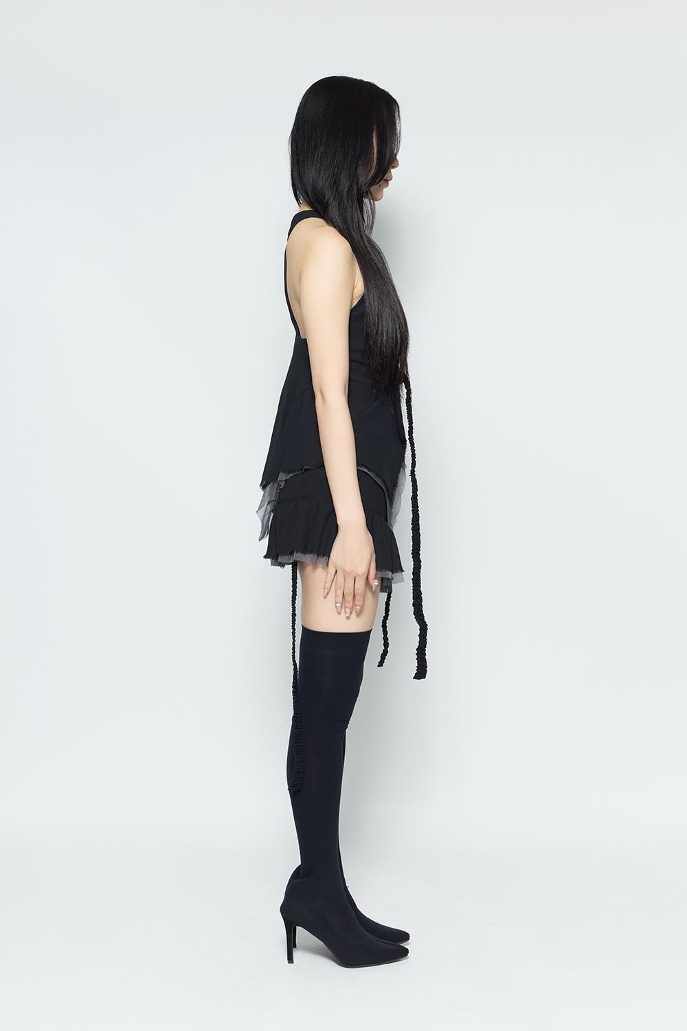 THEREDTHREAD / ザレッドスレッド】S flow frill skirt