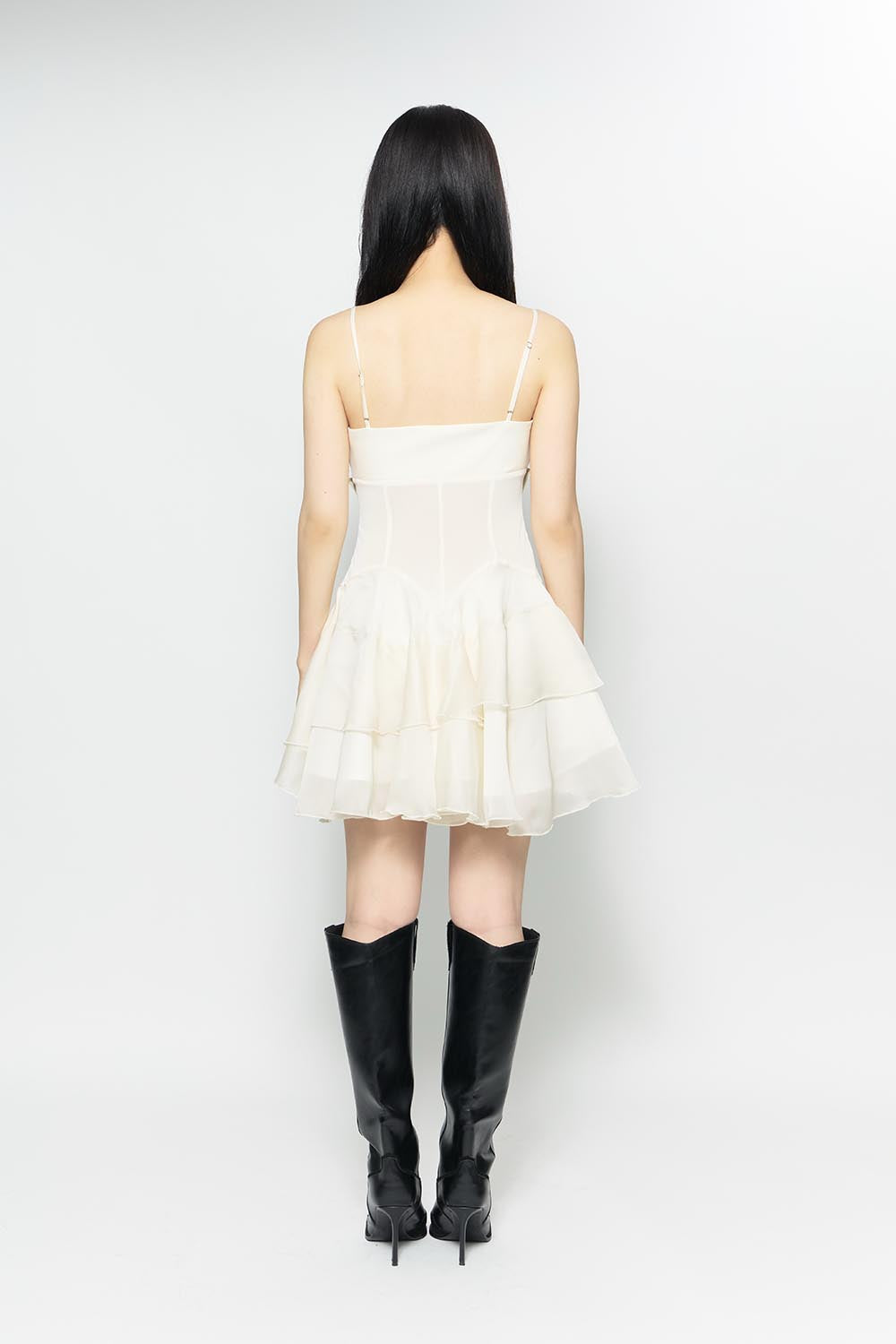 S layered ruffle dress mini