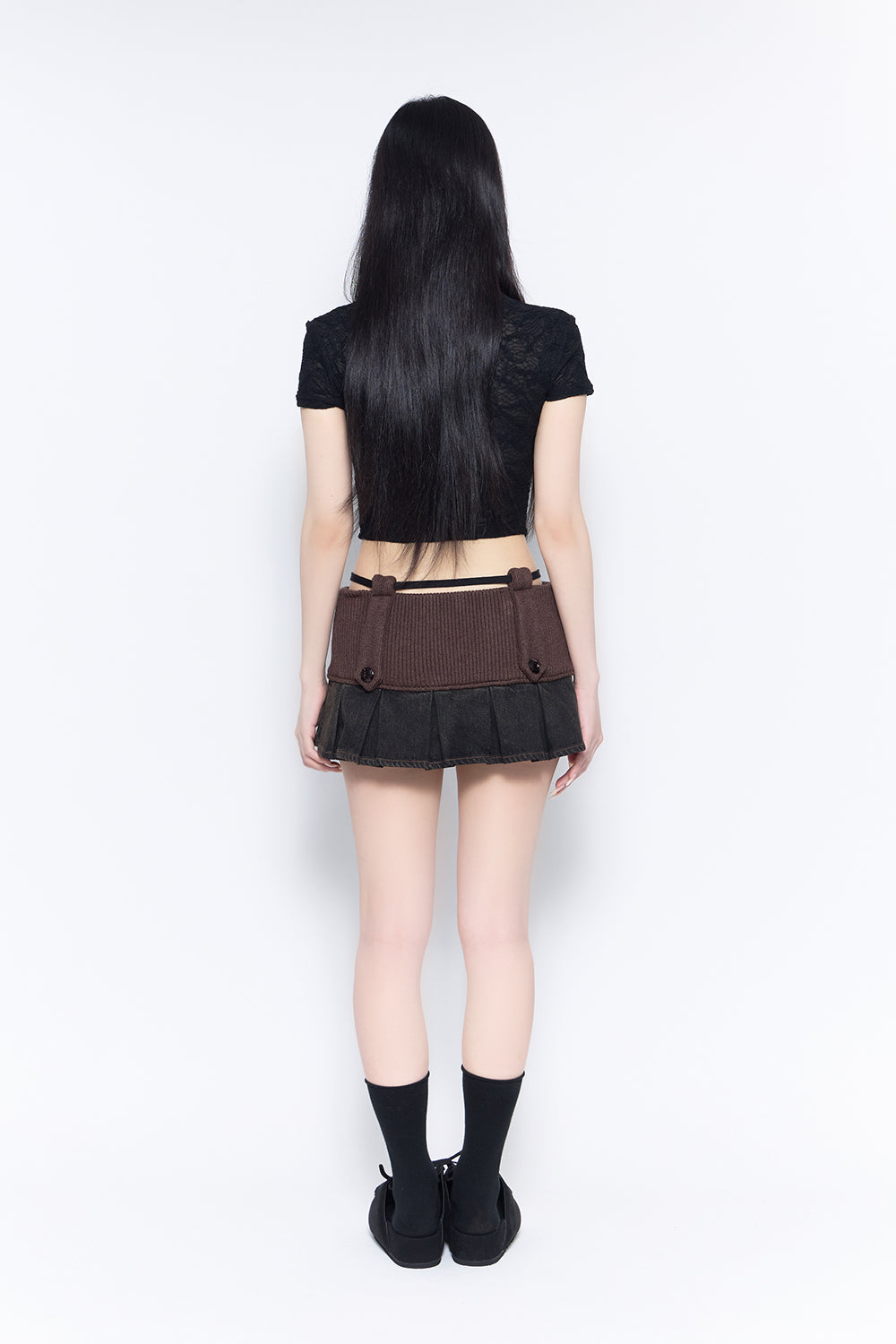 knit pleated skirt mini