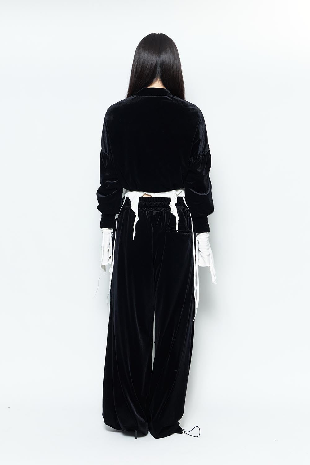 S velvet pouch pants