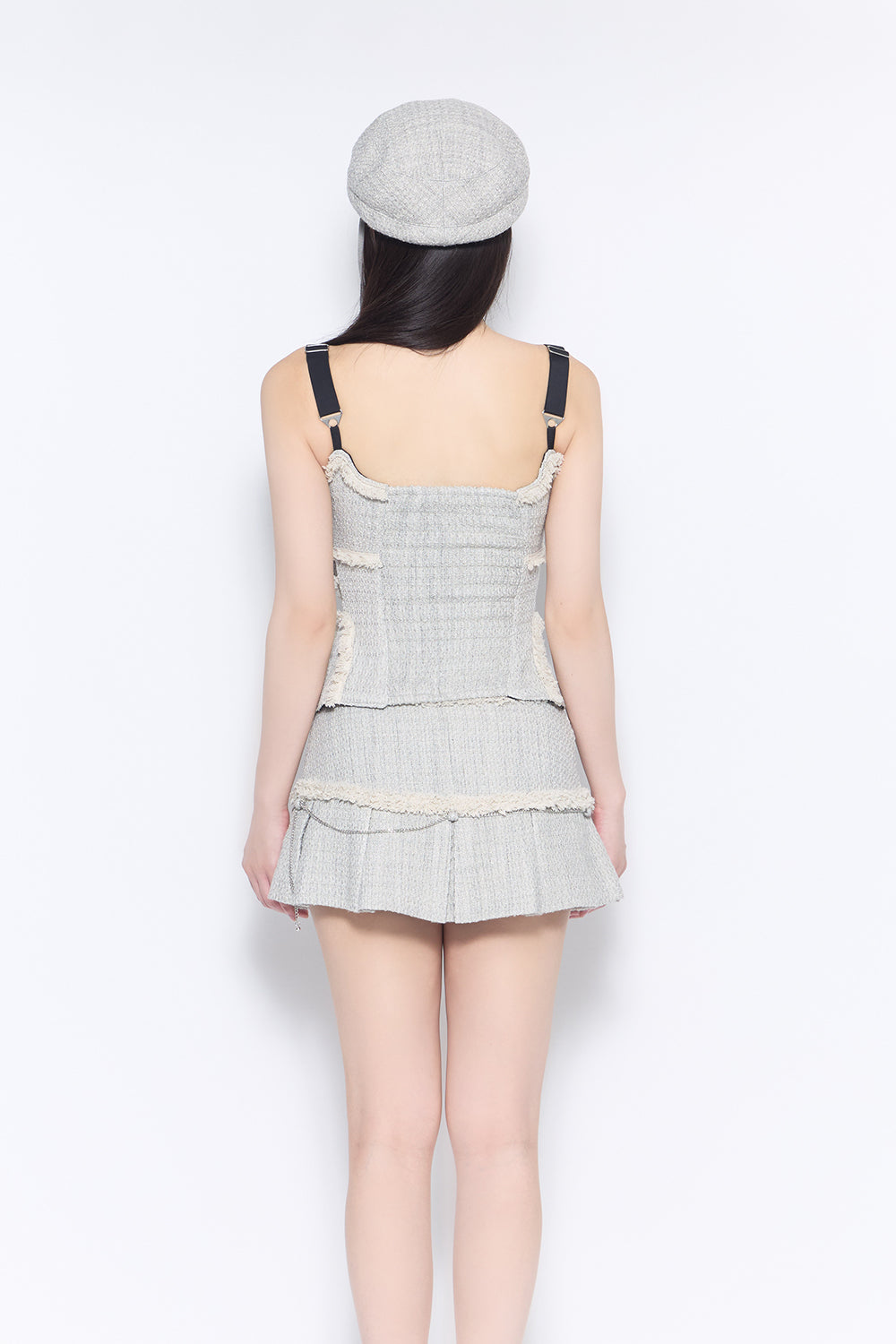 frayed tweed corset tops
