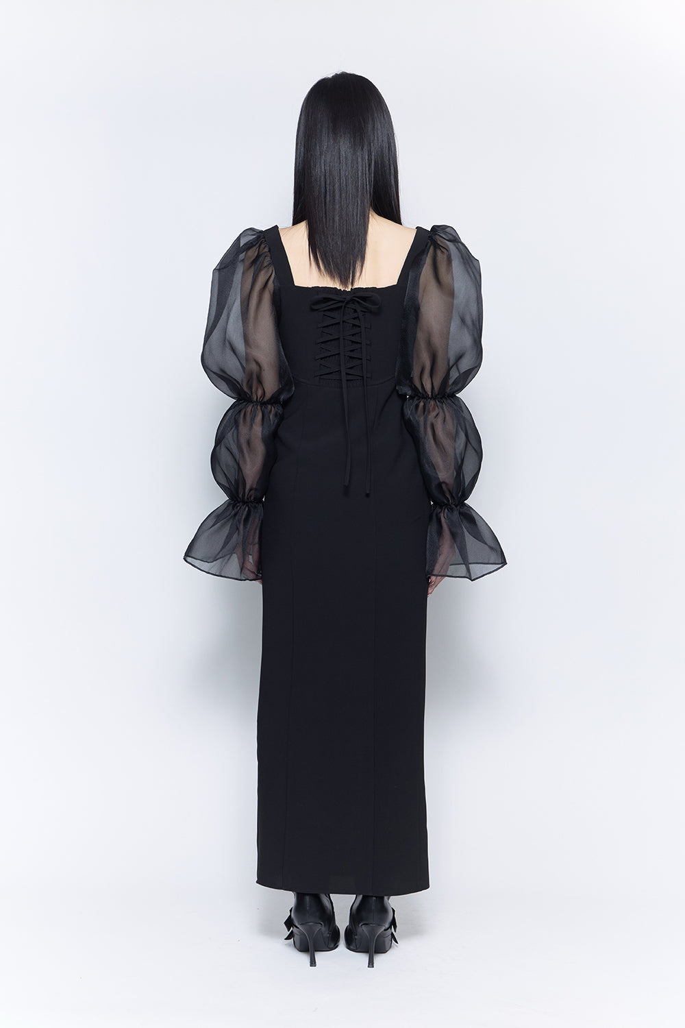 corset swiched sheer dress