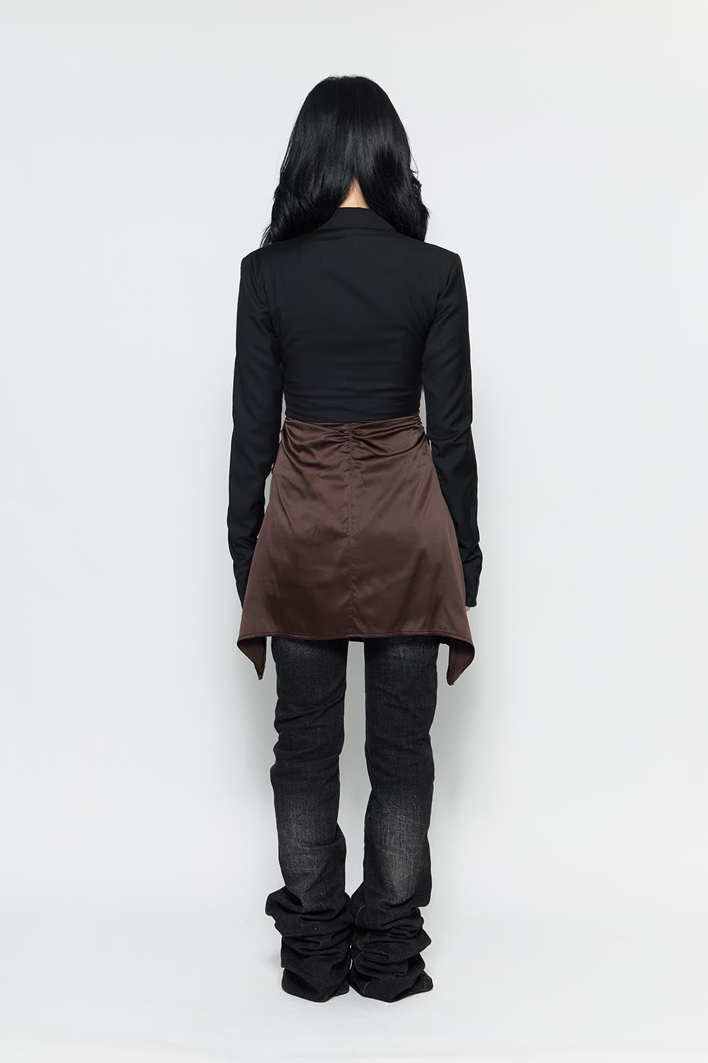 THEREDTHREAD / ザレッドスレッド】S satin flow dress mini