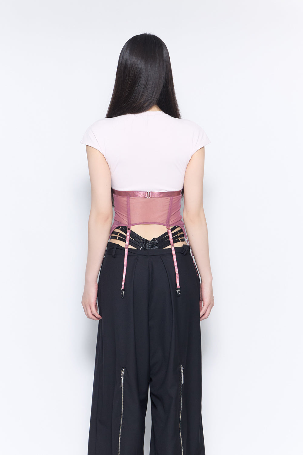 belted panel corset tops