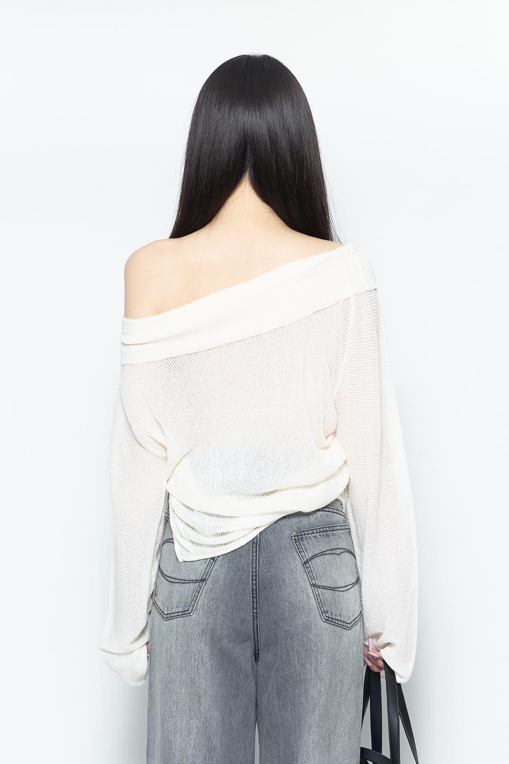 S loose off shoulder knit