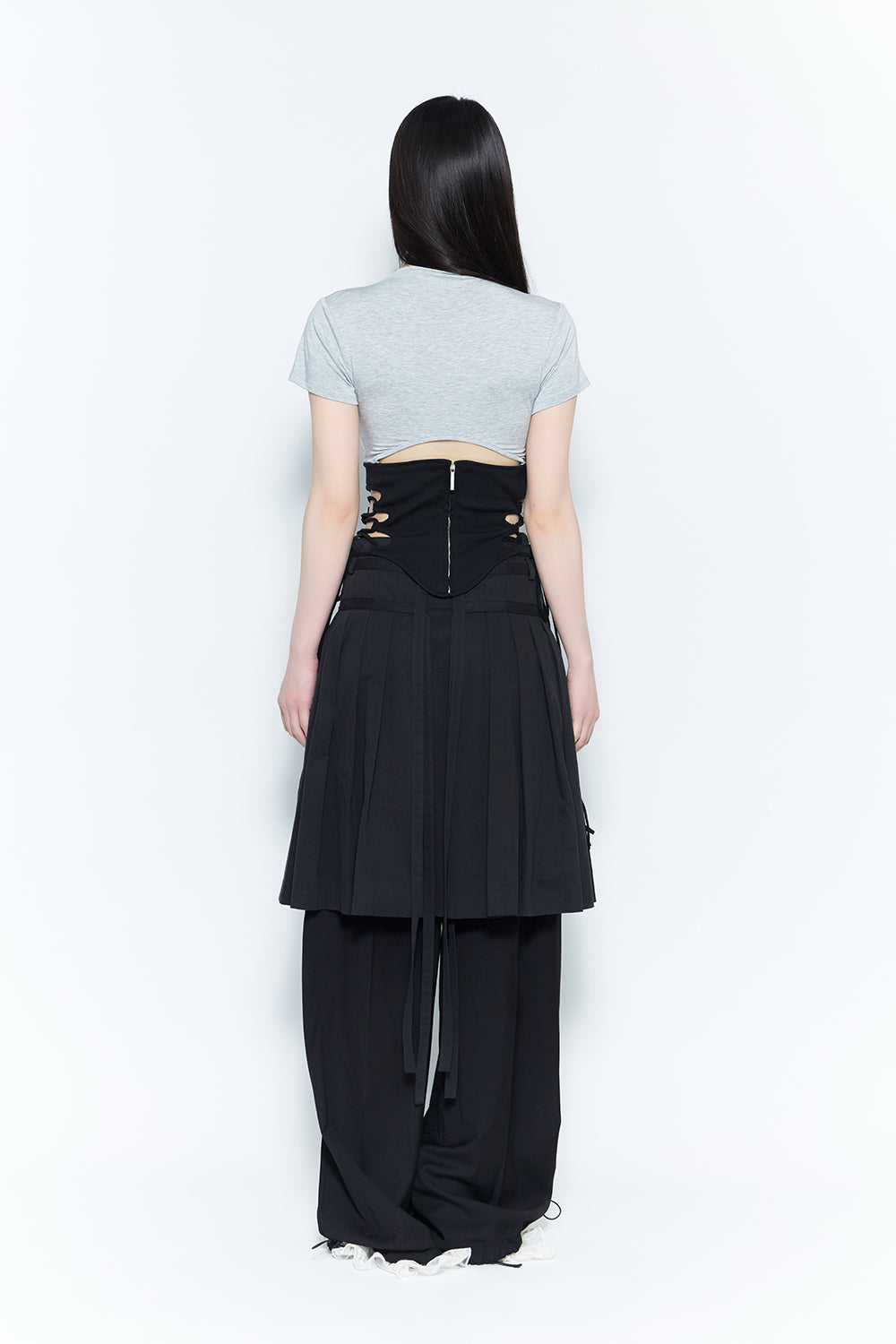 corded tailored pants lace