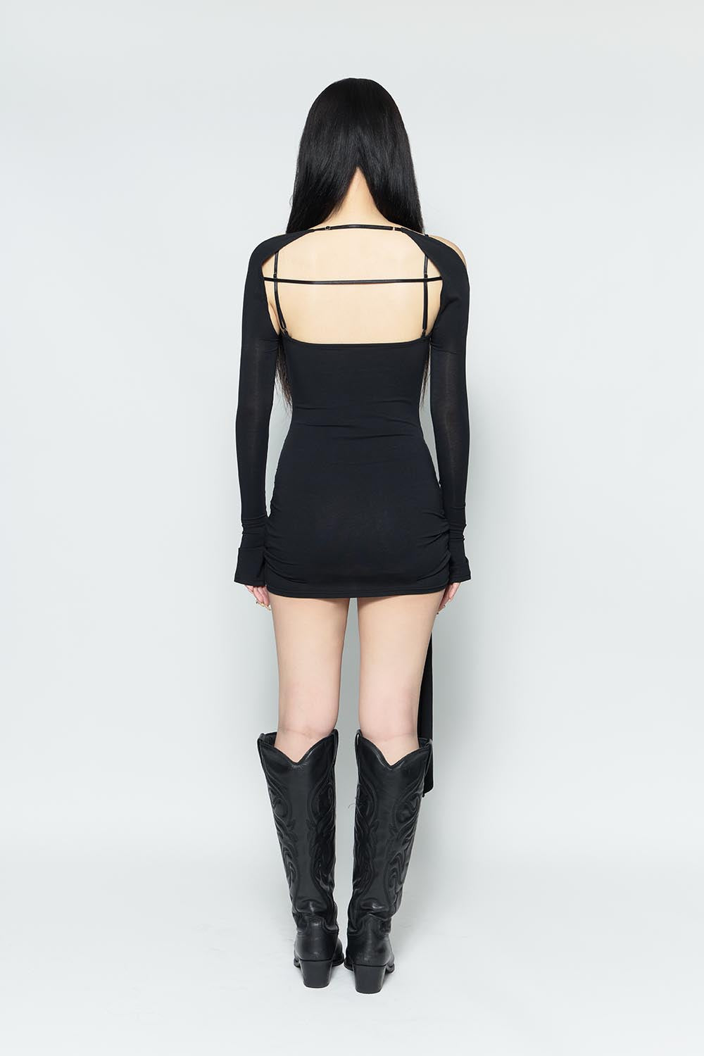 S waist drape dress mini