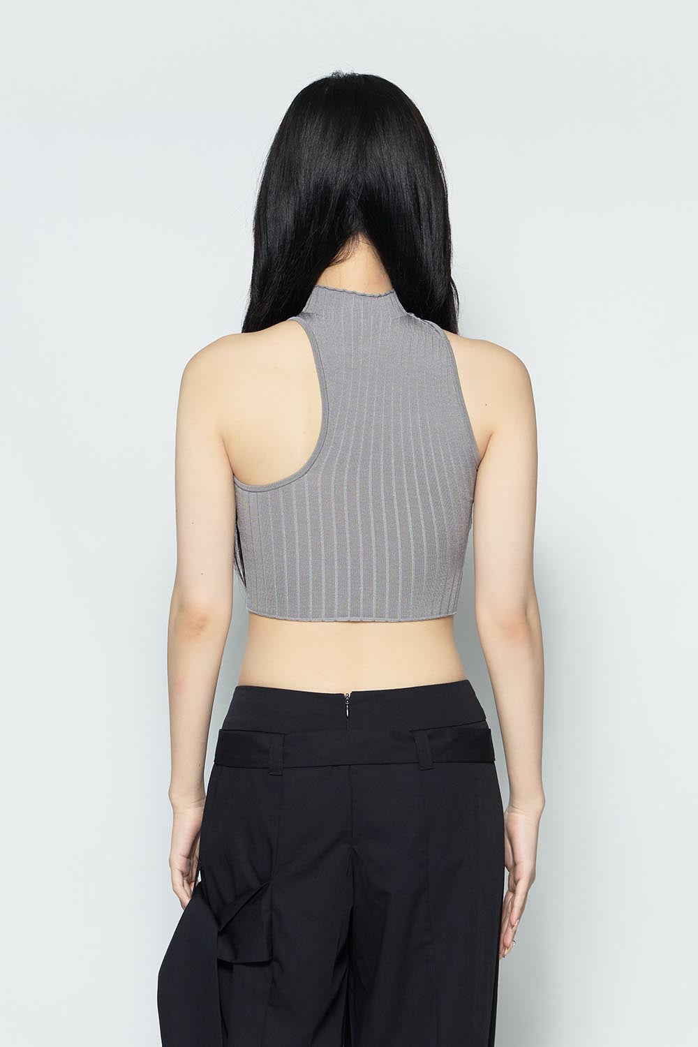 S asymmetric zip up tank