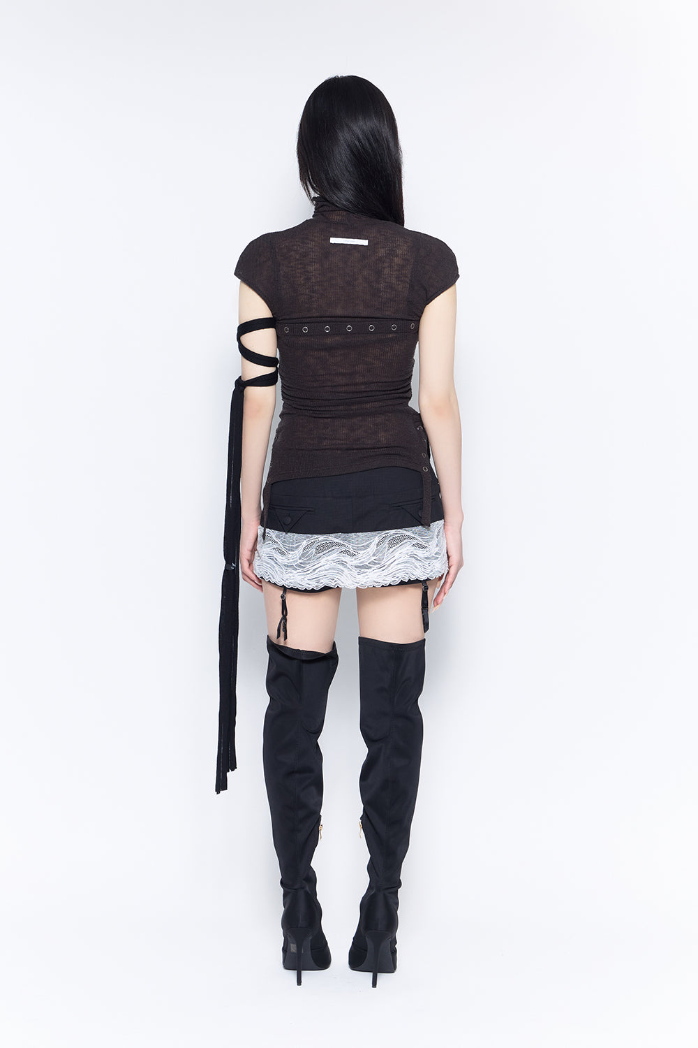 veil lace garter skort