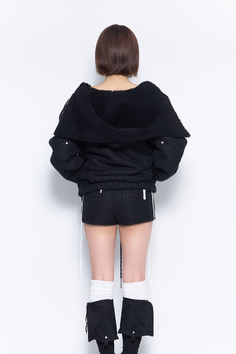 S ring asymmetry hoodie lace