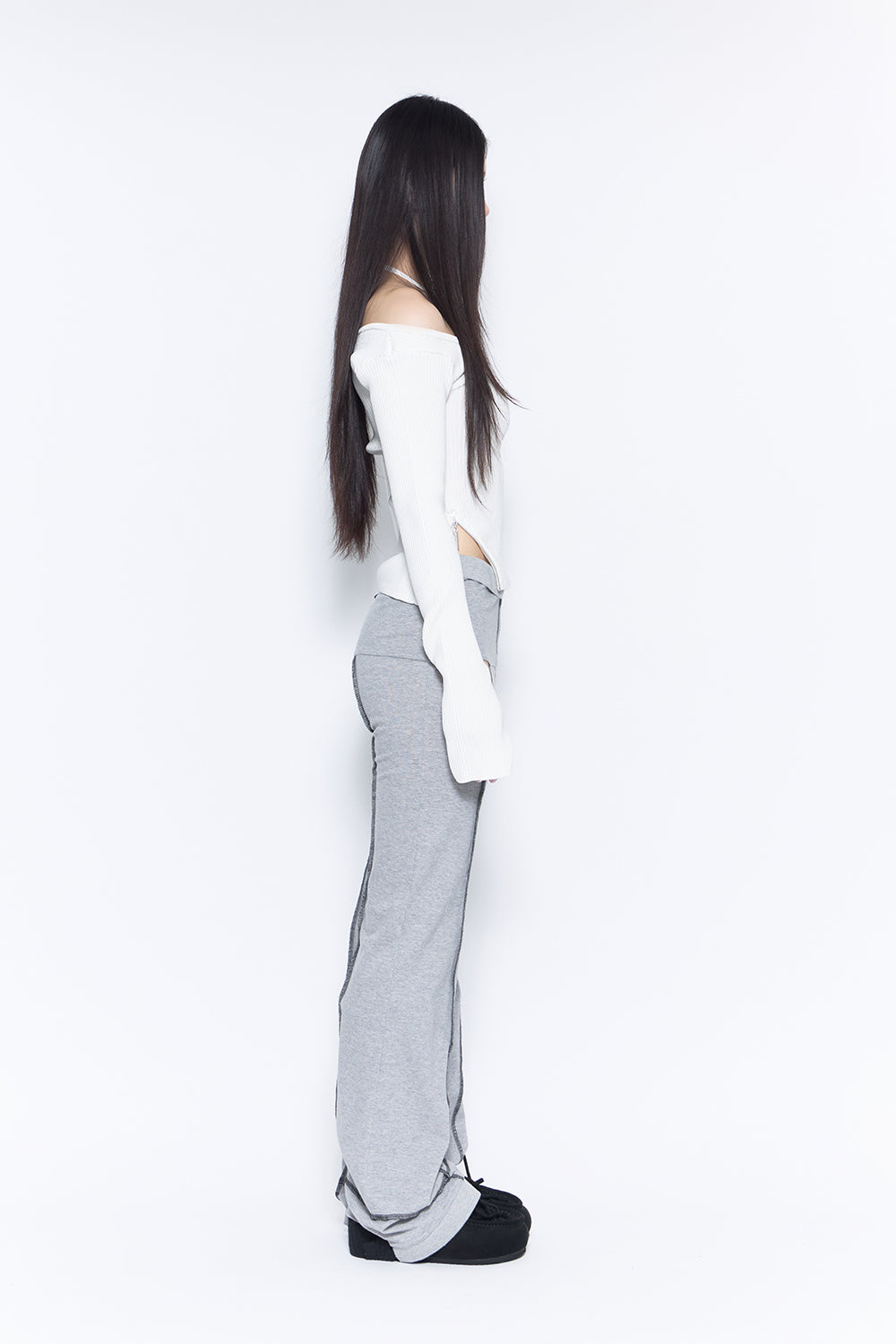 cutout slit pants