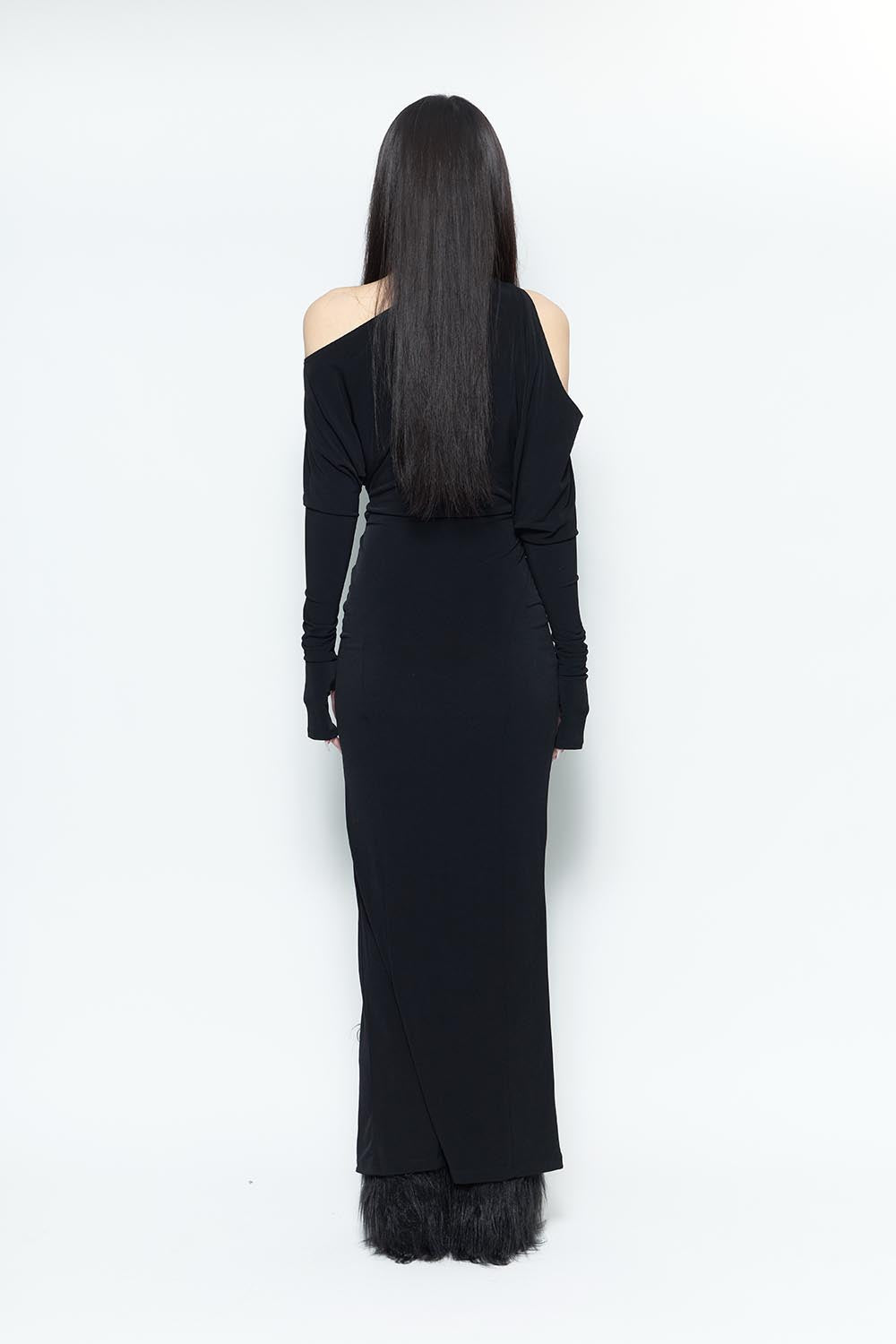 S asymmetry tuck dress