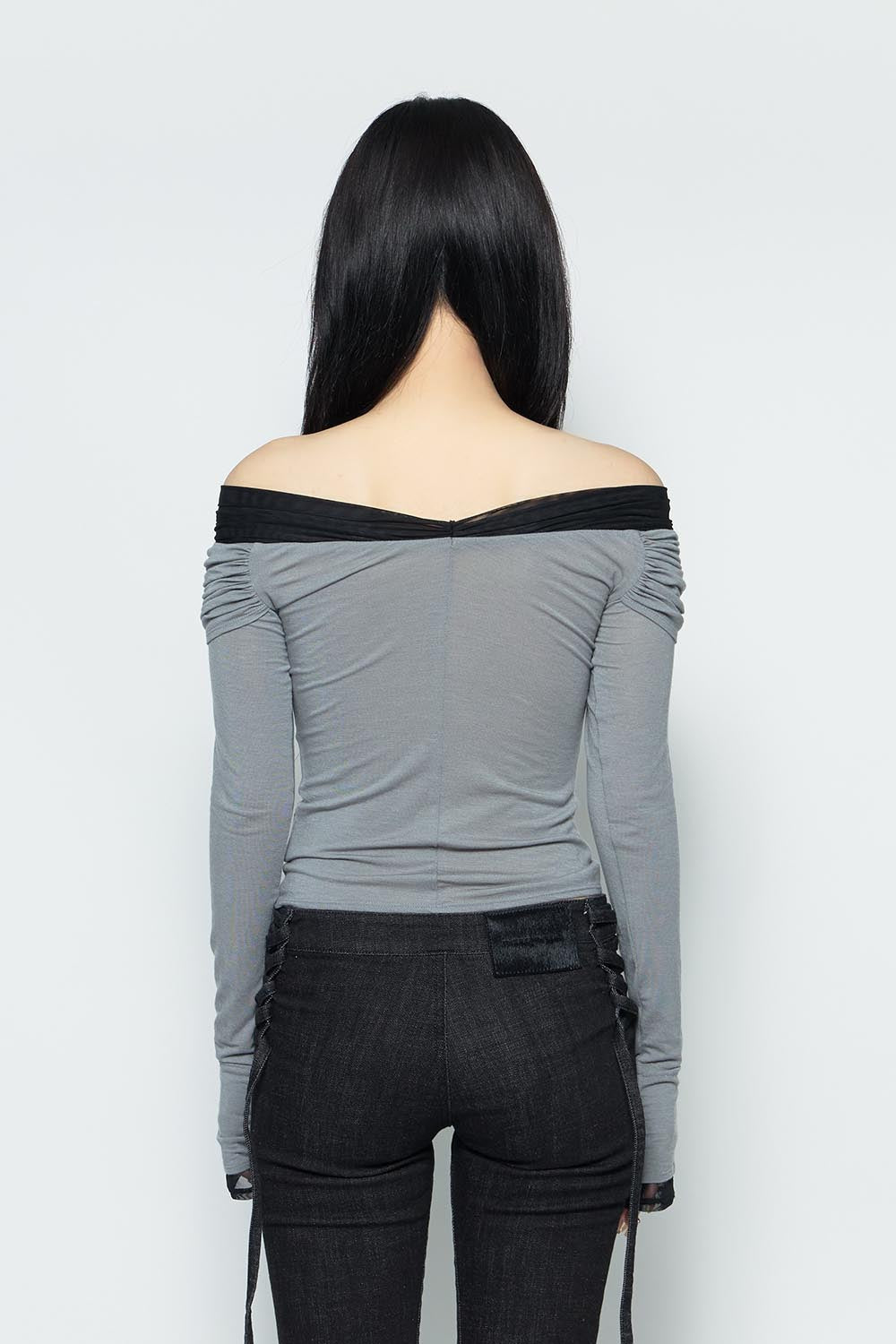 S twist off shoulder tops