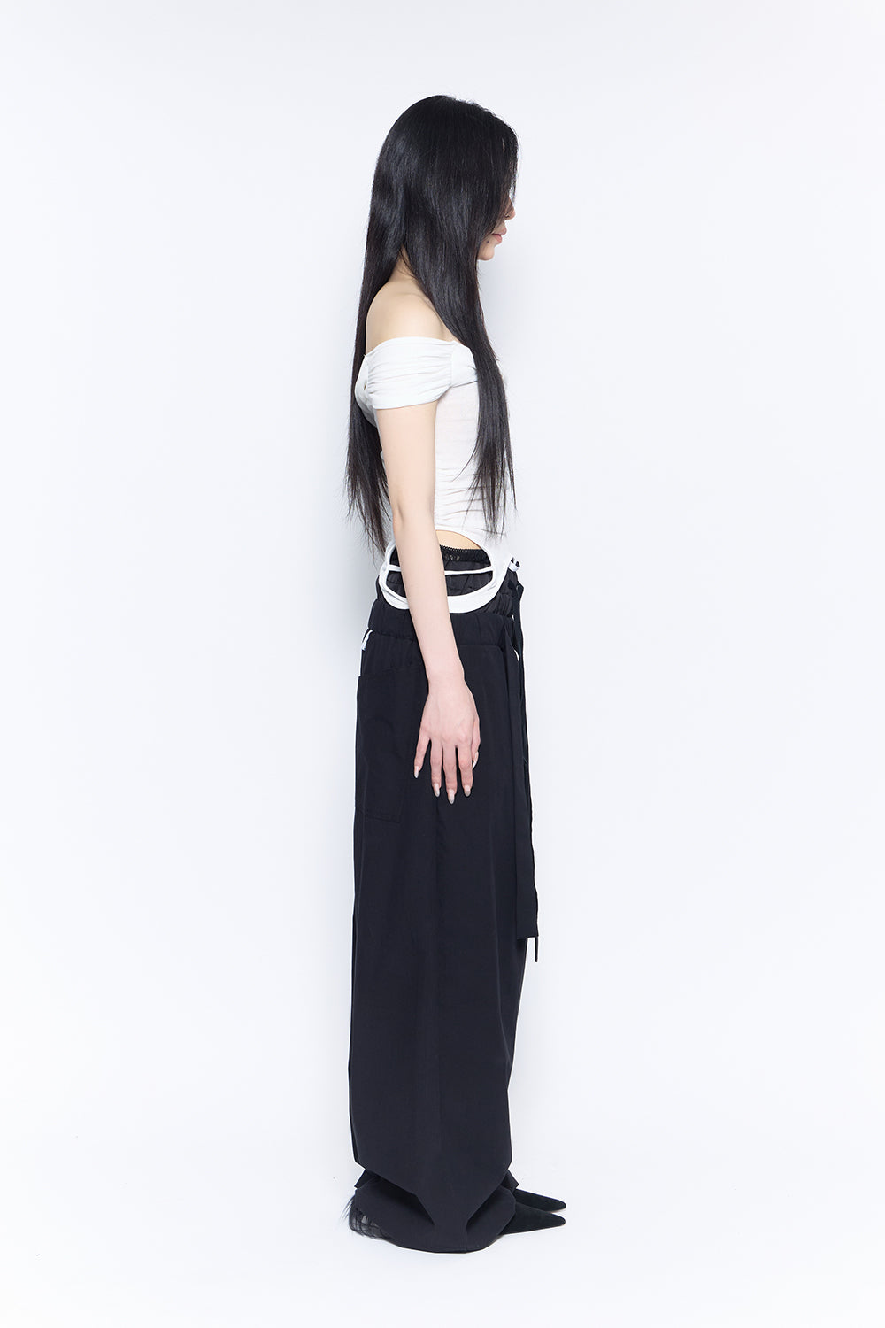 layered waist pants