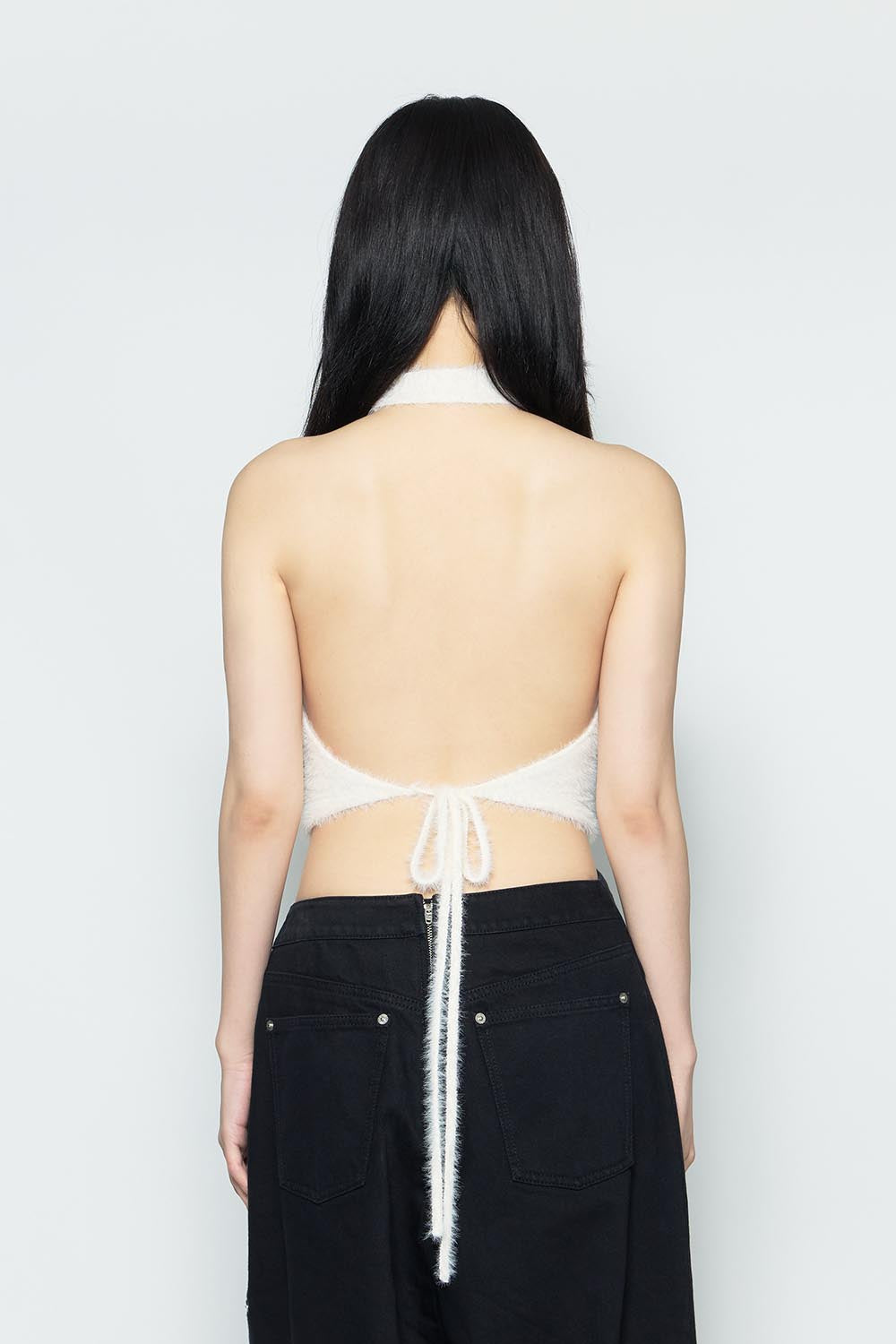 S fluffy halter tops