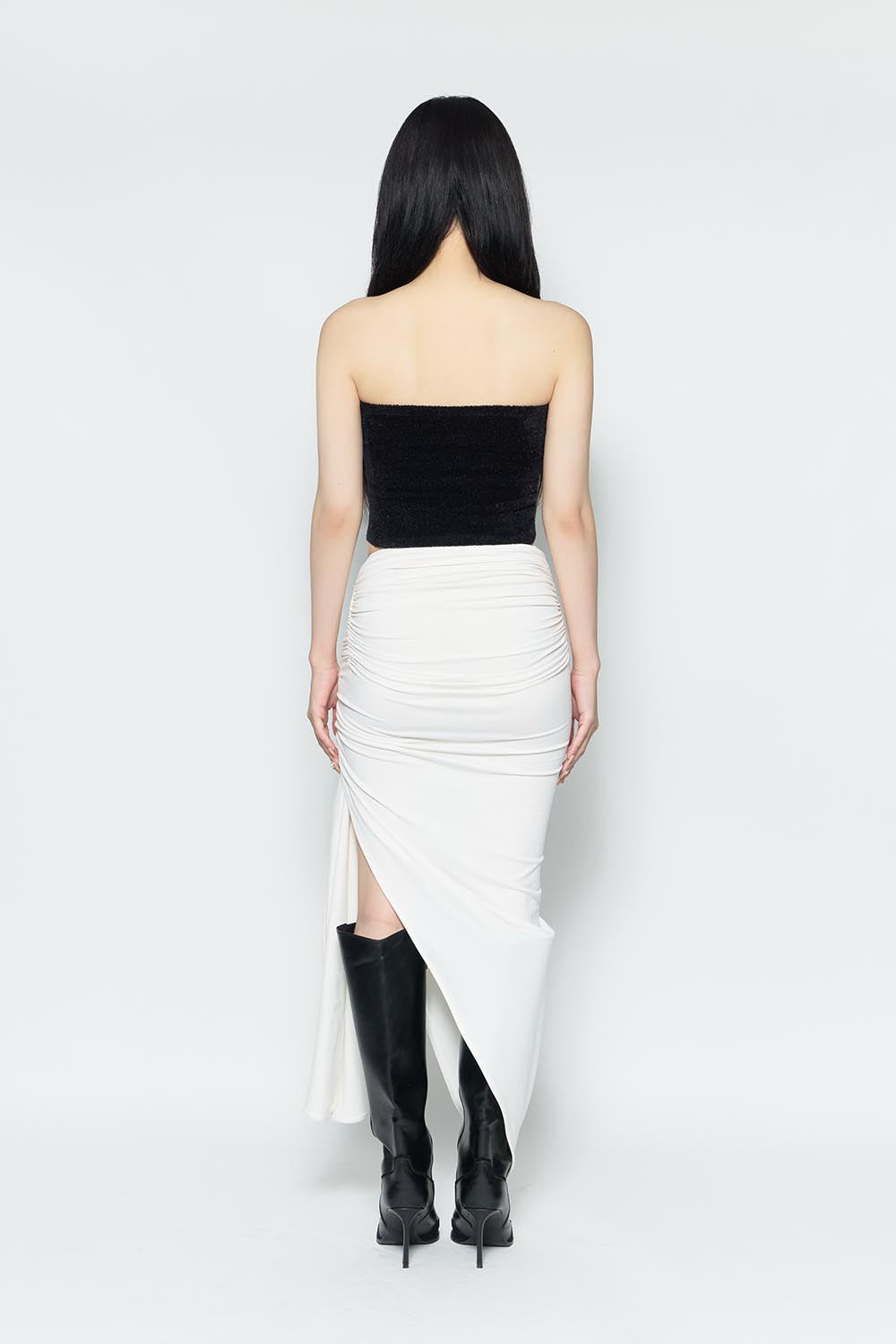 S symbol draped skirt