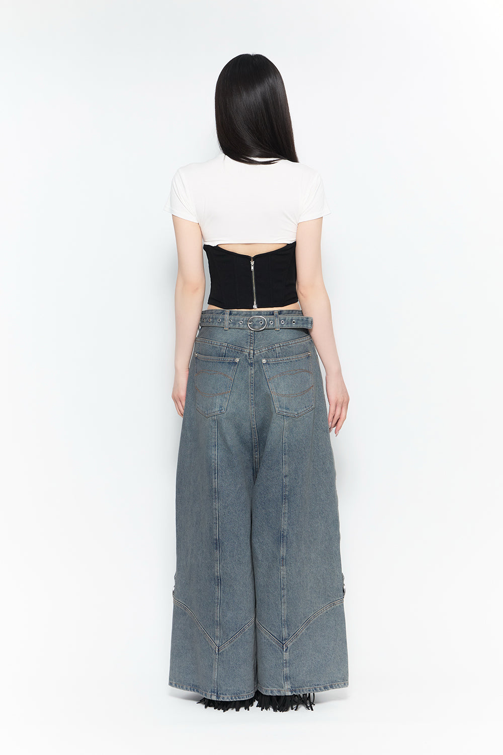 THEREDTHREAD / ザレッドスレッド】buckle wide denim
