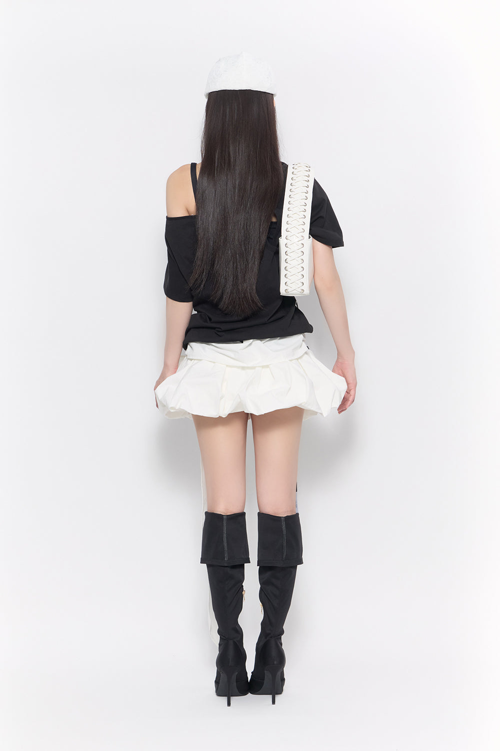 draped balloon dress mini