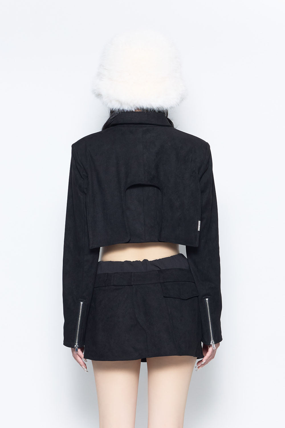 S suede cutout jacket