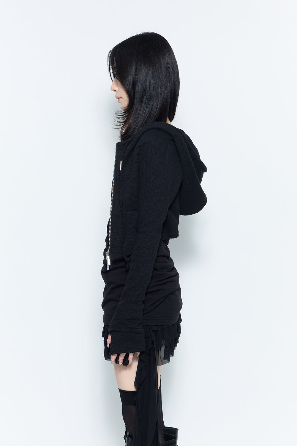 トップス THEREDTHREAD veiled hood hook tops レディース THEREDTHREAD veiled hood hook tops