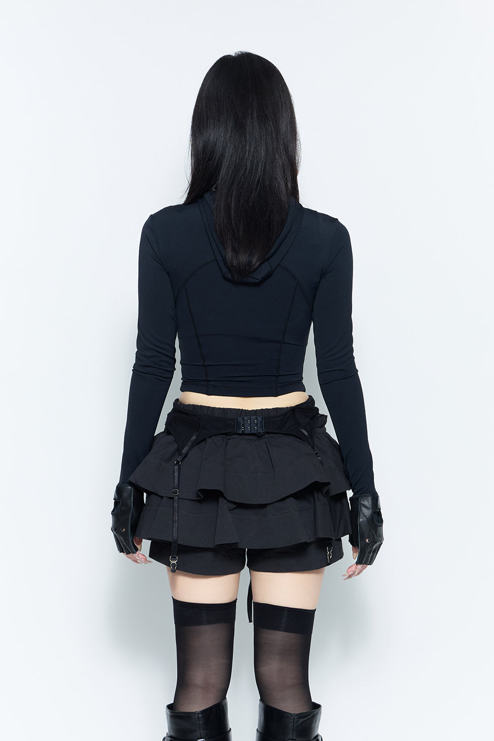 eyelet zip fit hoodie