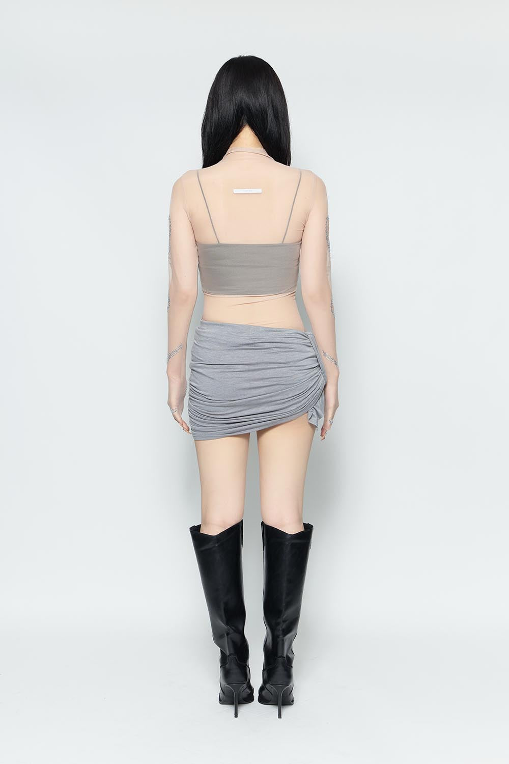 S drape ribbon shorts