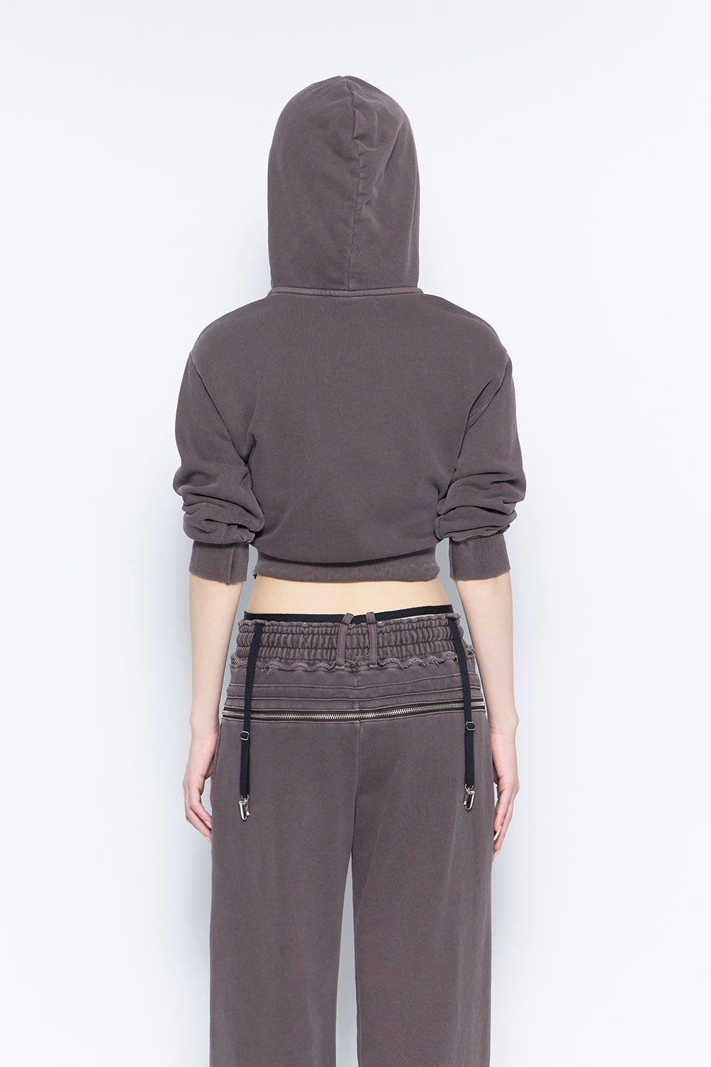 mid sleeve cropped hoodie 2