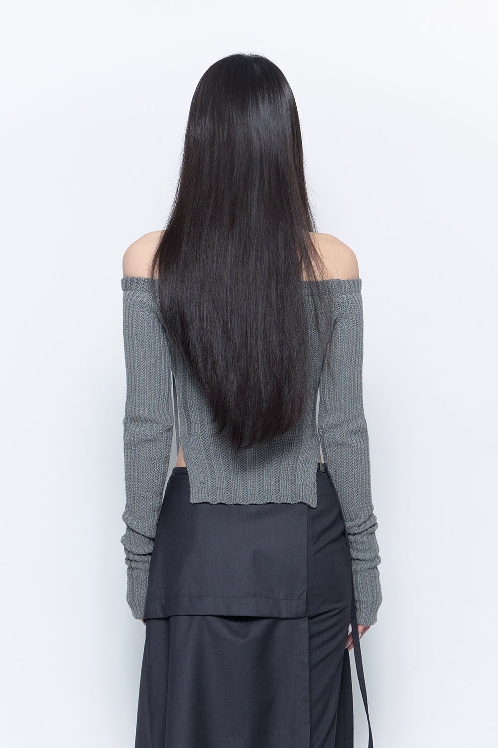 トップス theredthread slit offshoulder knit g THEREDTHREAD / ザレッドスレッド】slit offshoulder knit