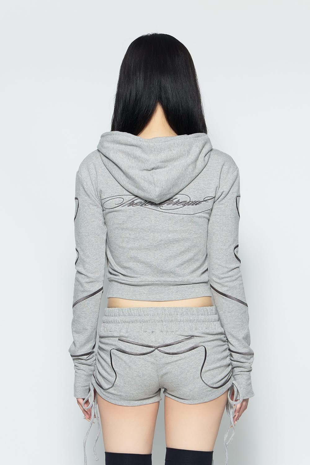 S embroidery ribbon hoodie