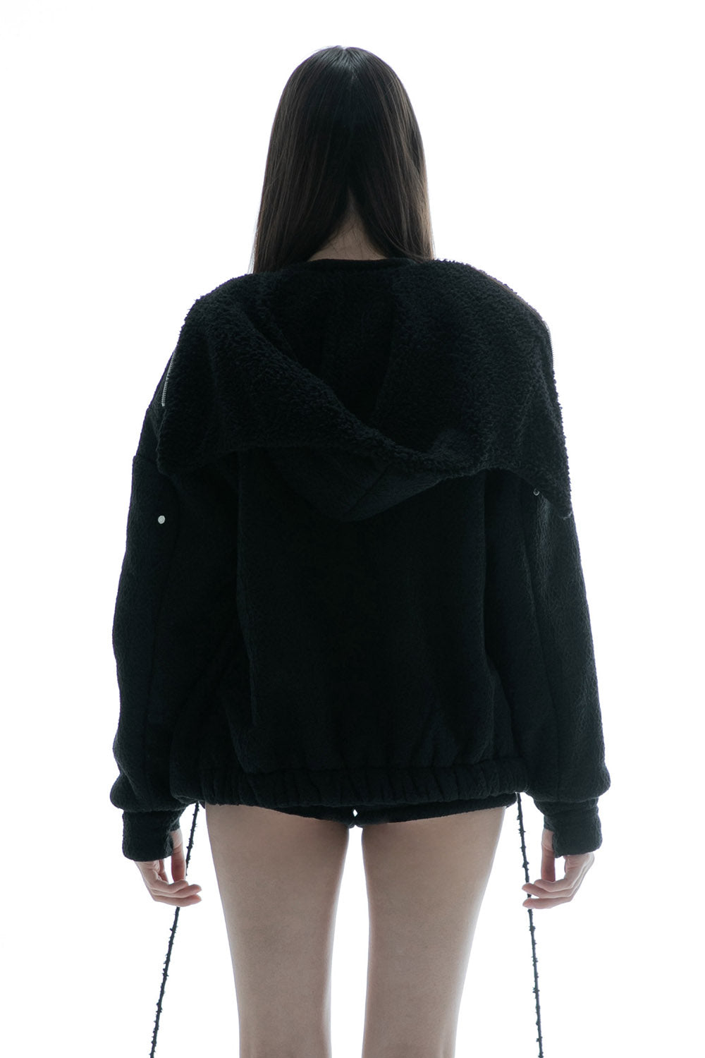 トップス theredthread ring asymmetry hoodie lace THEREDTHREAD / ザレッドスレッド】S ring asymmetry hoodie lace