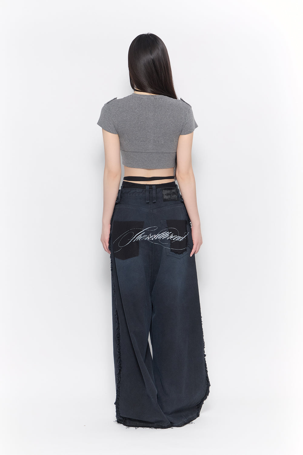 corded script denim