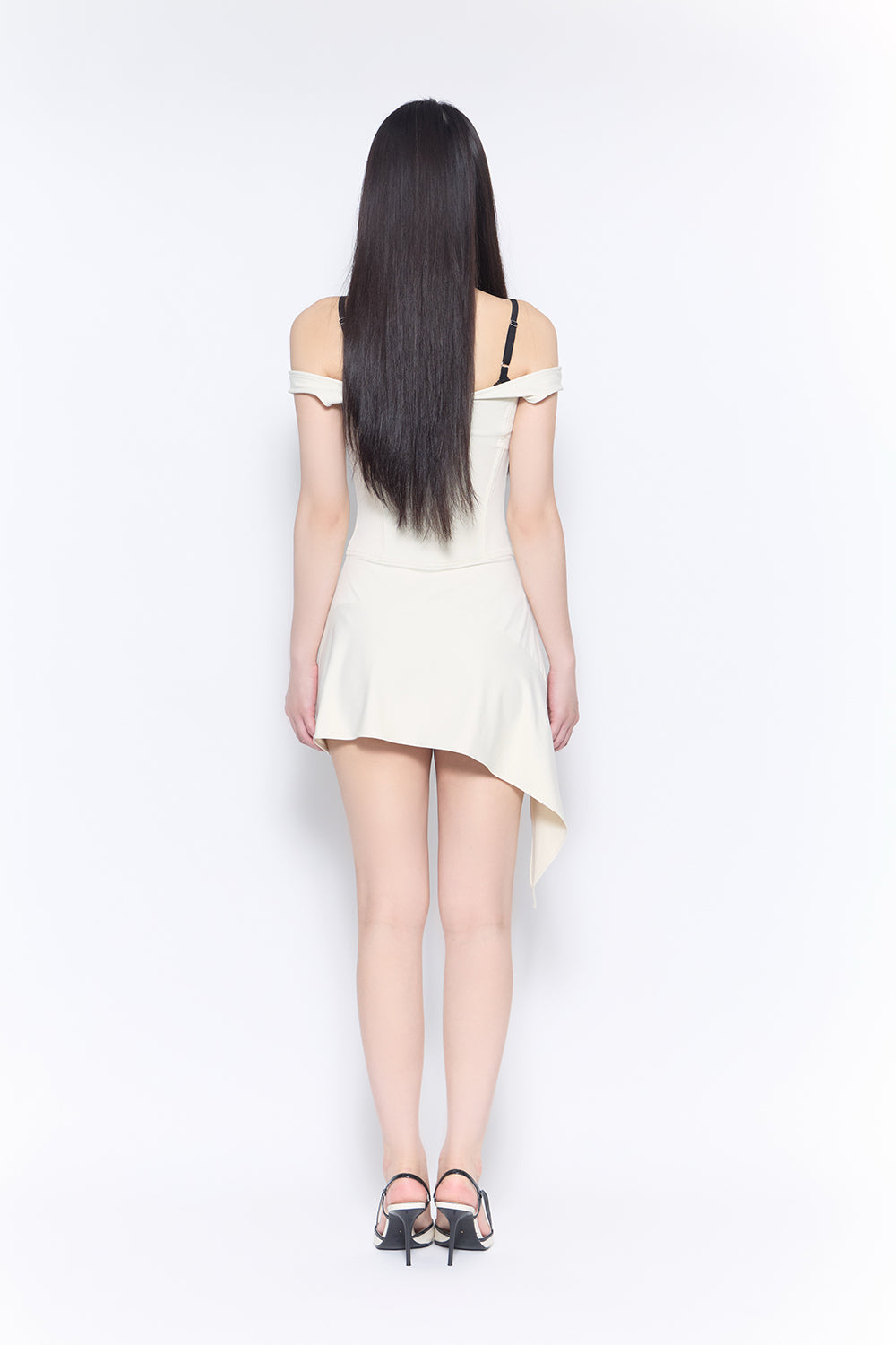 belted layer asym dress