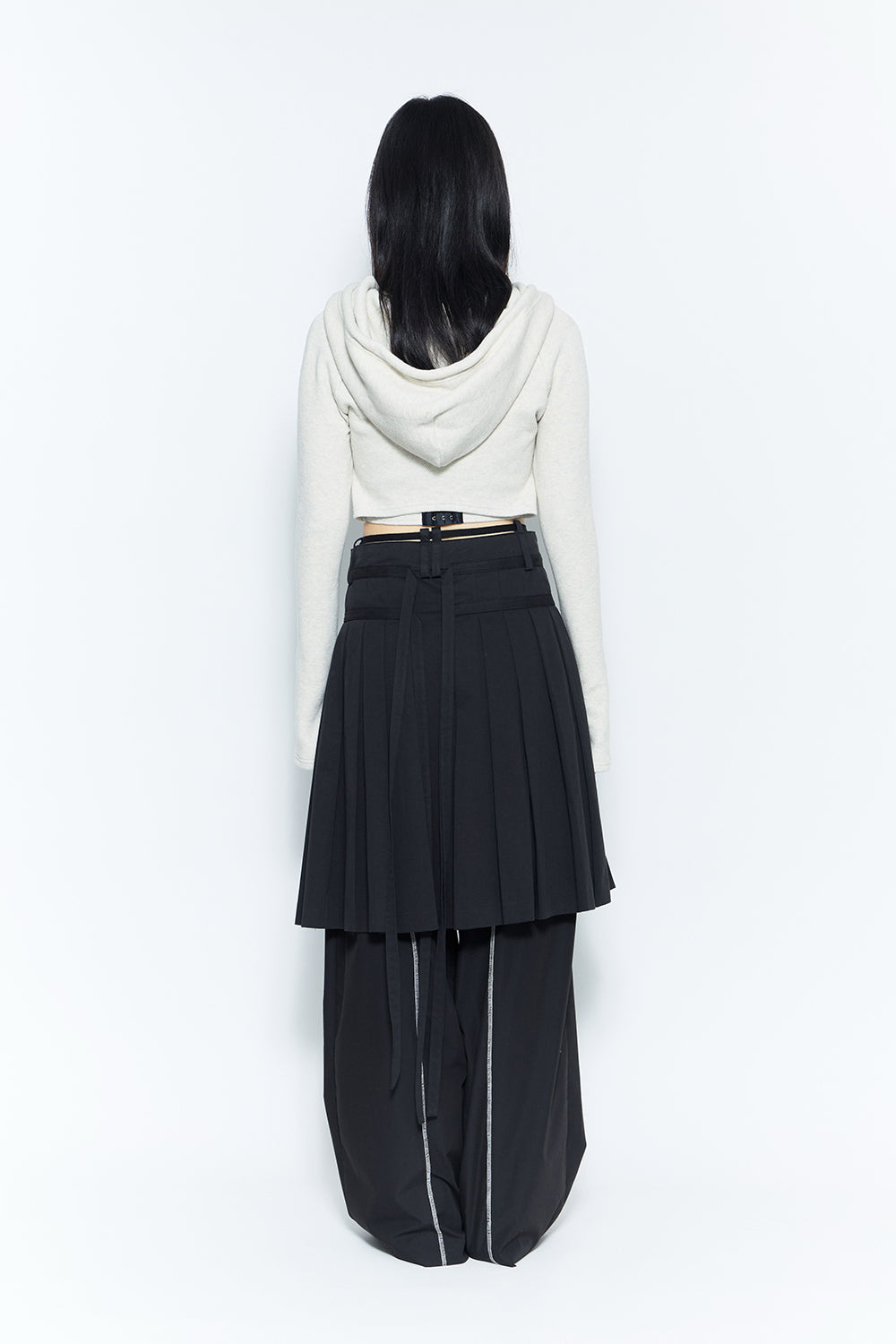 modern pleats midi skirt