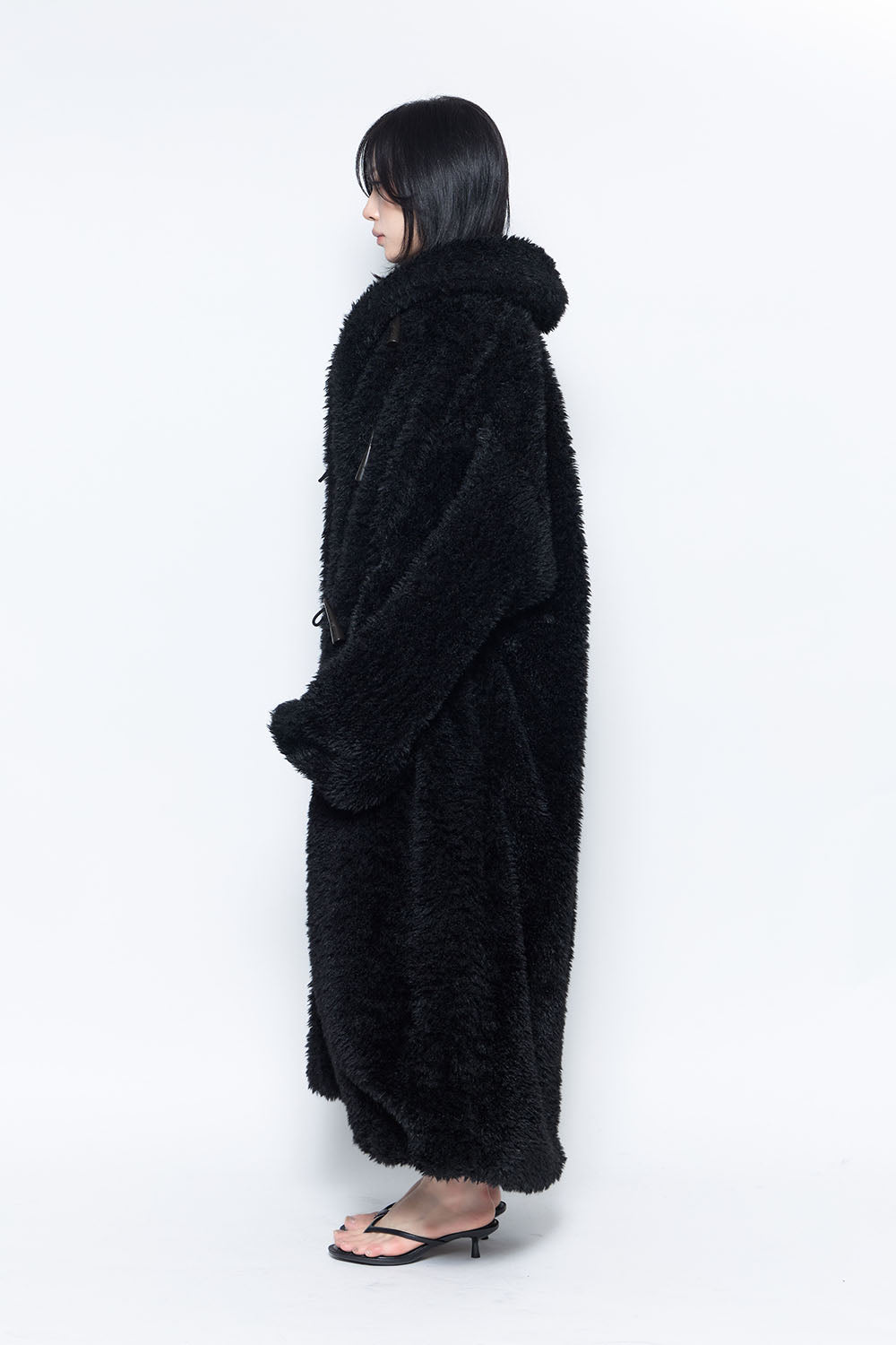 S poodle fur coat long