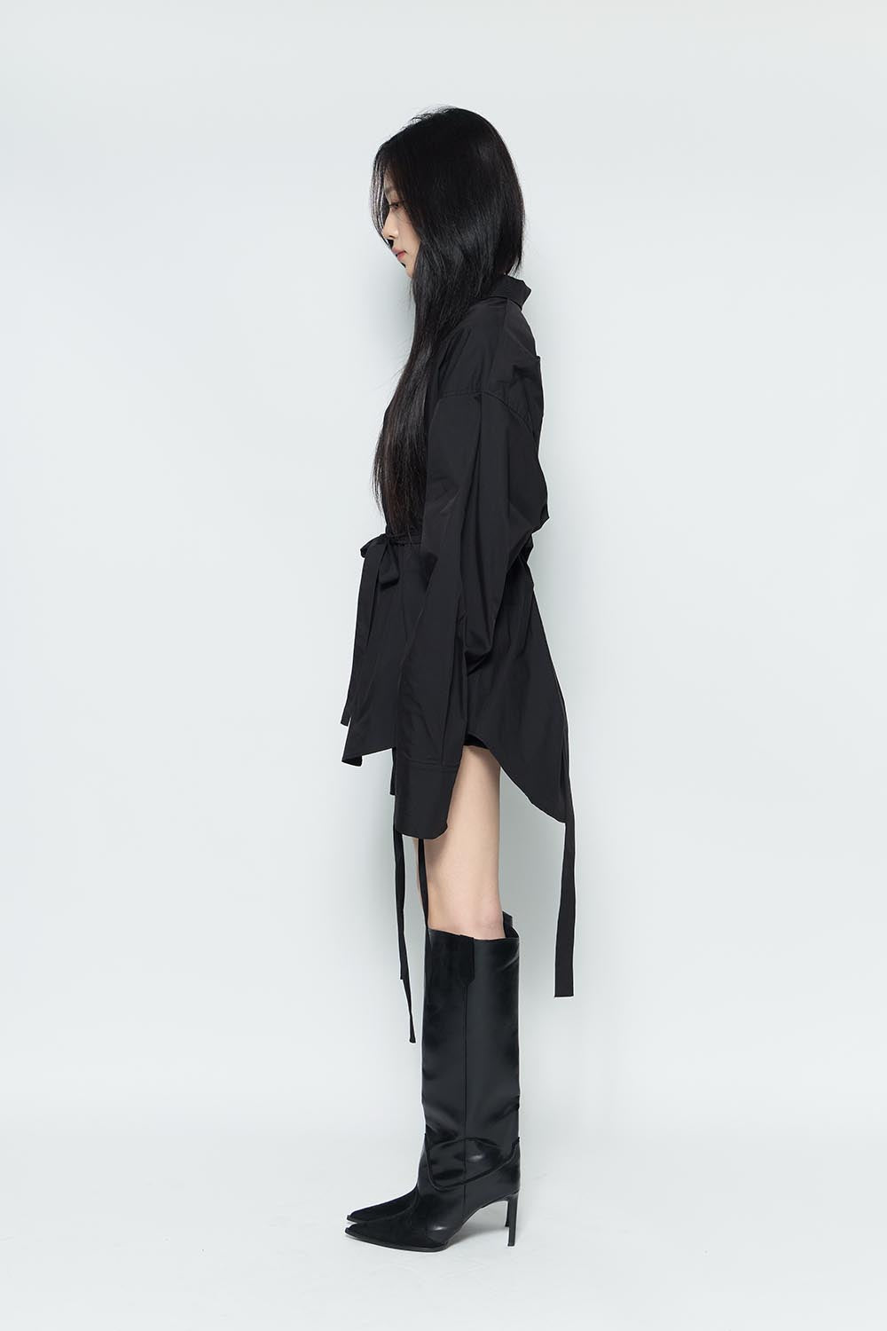 S slit shirt dress