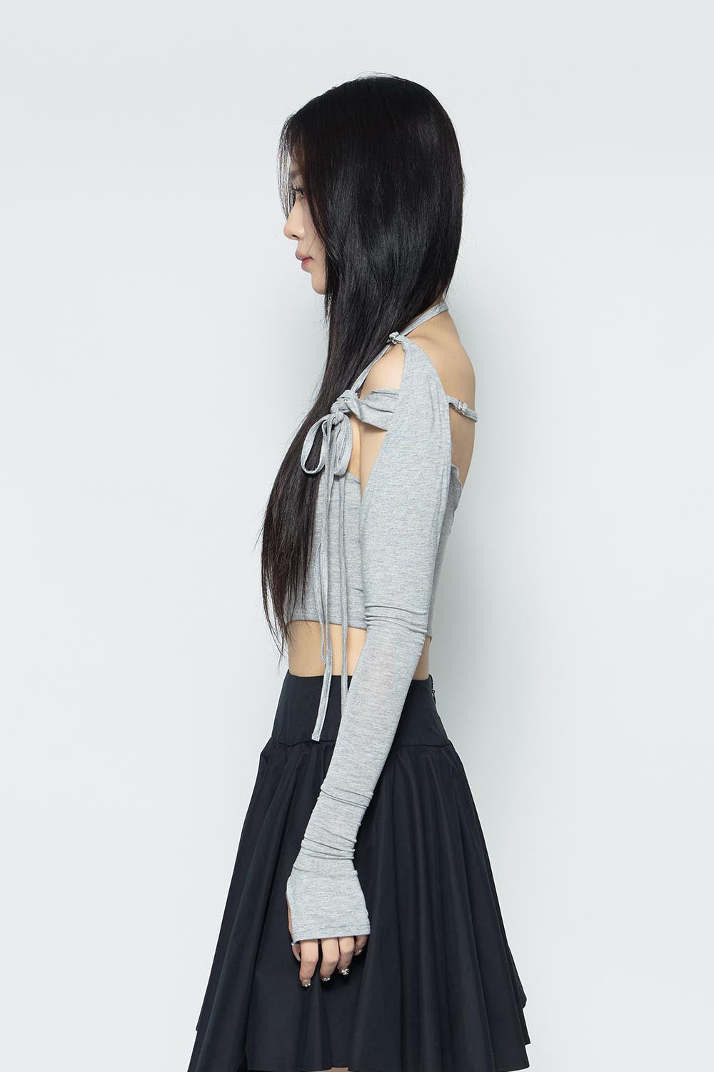 S asymmetric halter tops