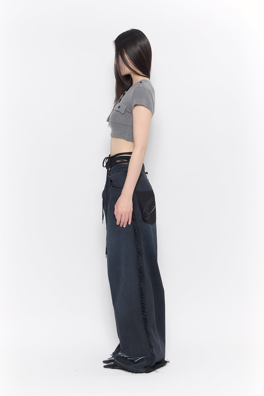 corded script denim