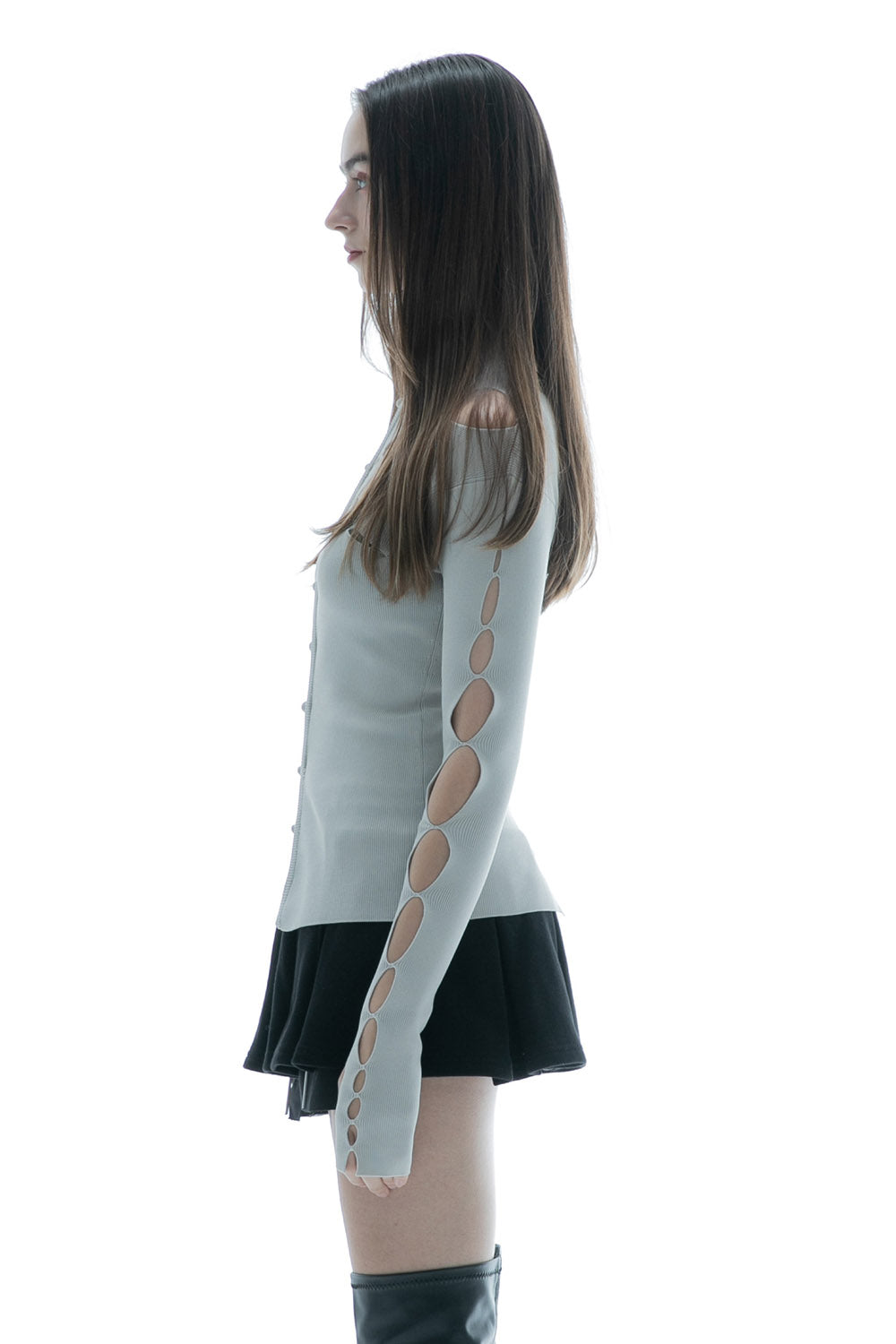 THEREDTHREAD / ザレッドスレッド】S knit fit tops single petal