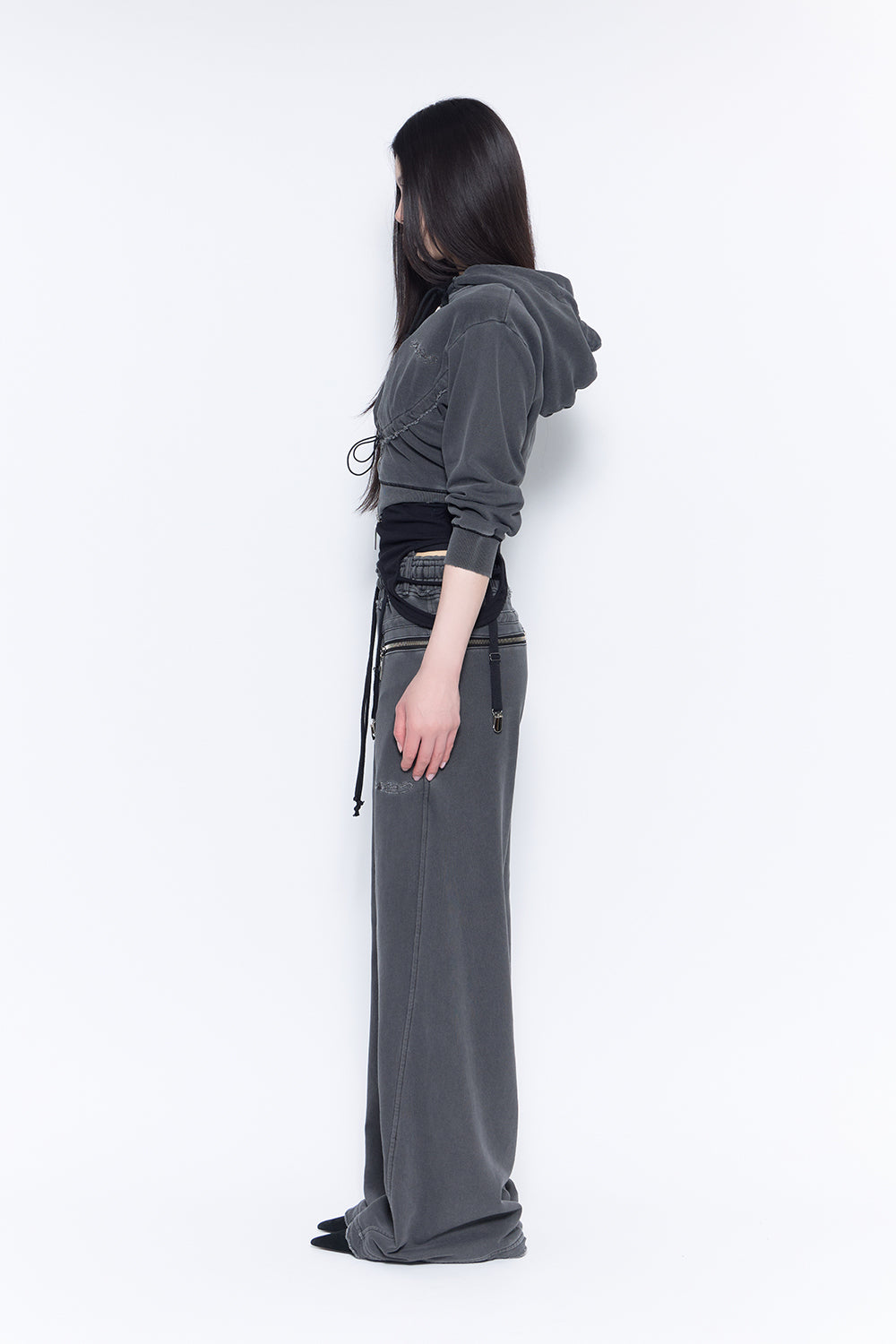 garter zip sweat pants