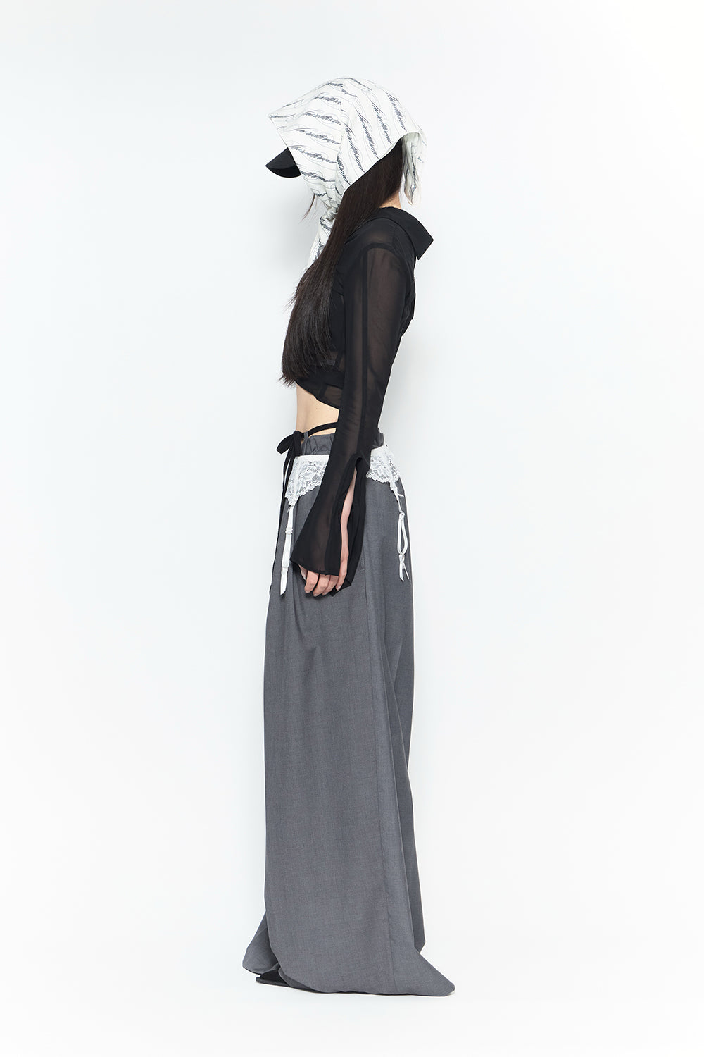 laced garter suit slacks