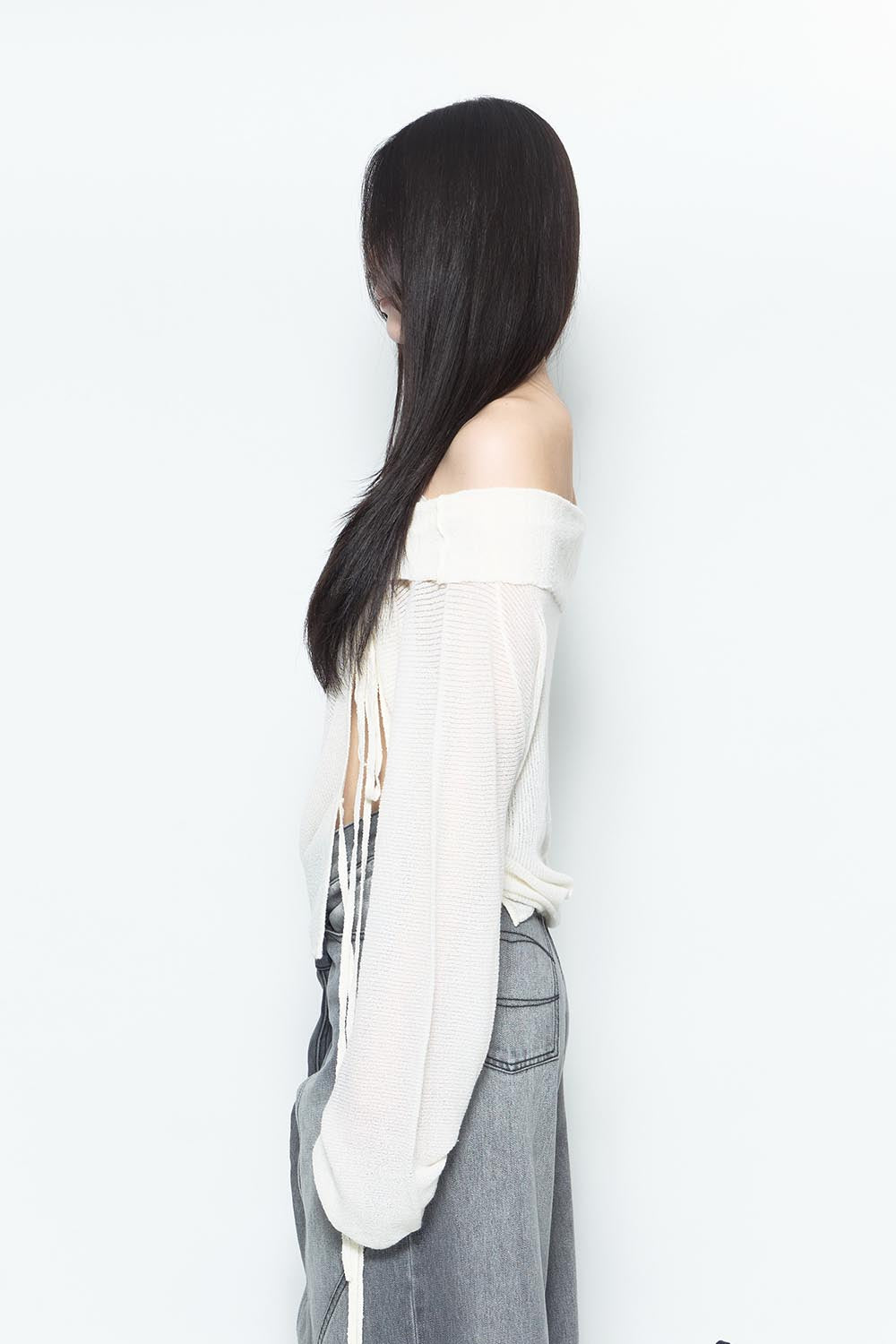 S loose off shoulder knit