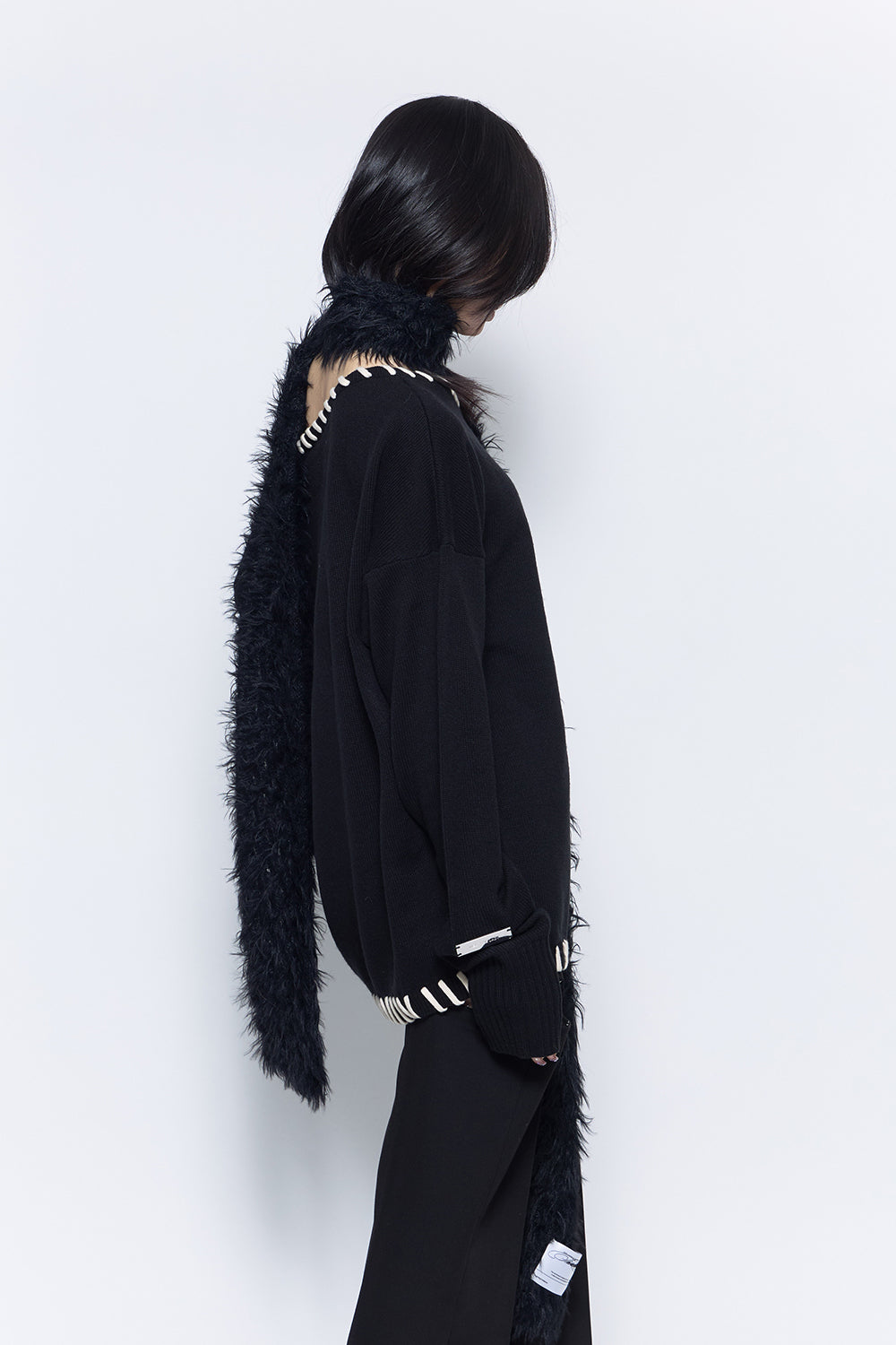 contrast stitch knit