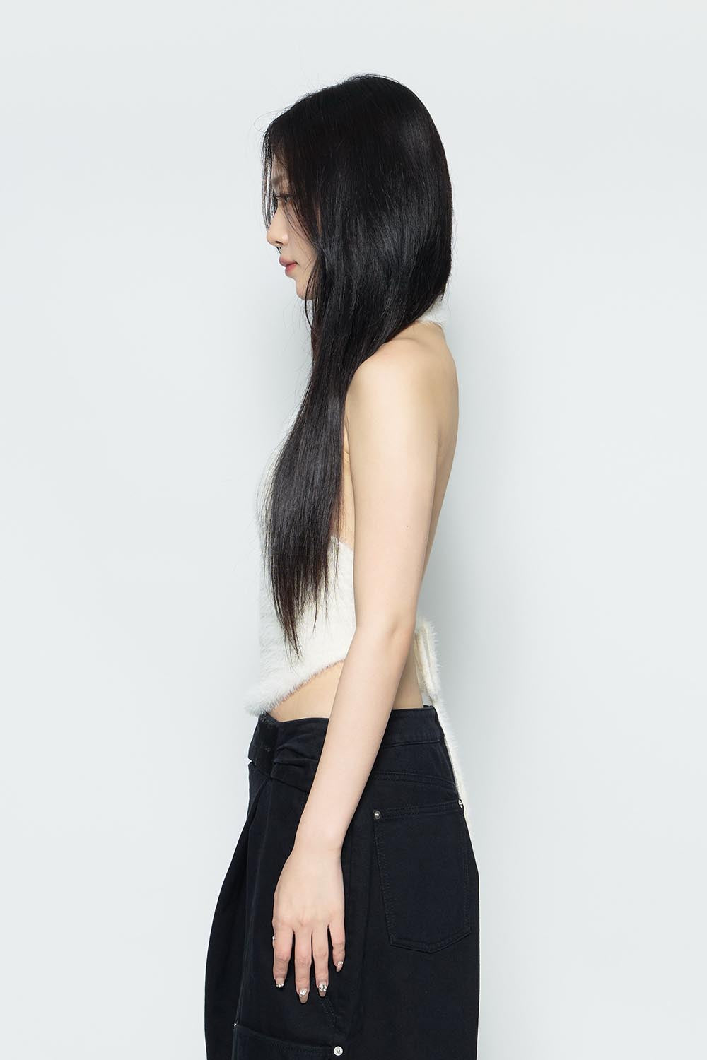 S fluffy halter tops