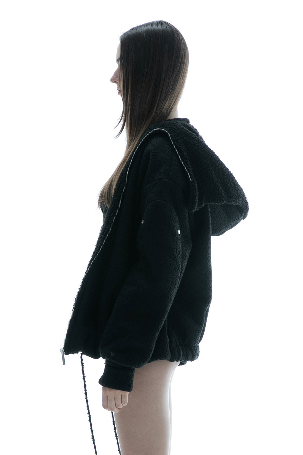 トップス theredthread ring asymmetry hoodie lace THEREDTHREAD / ザレッドスレッド】S ring asymmetry hoodie lace