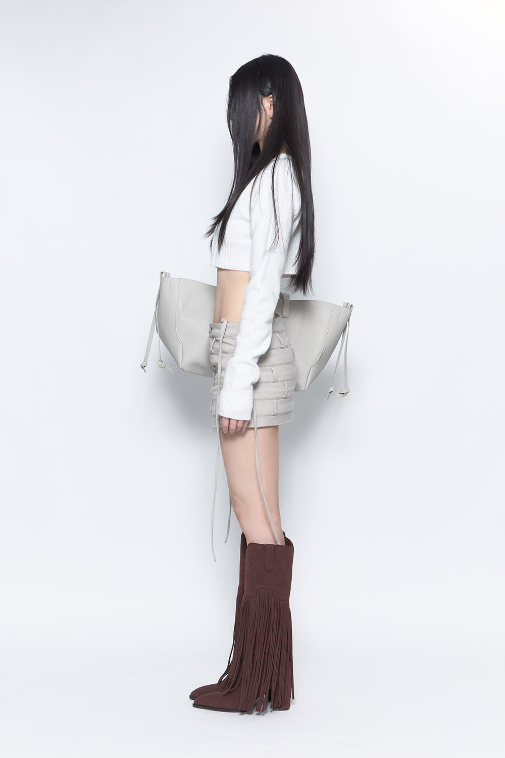 S layered panel skirt mini