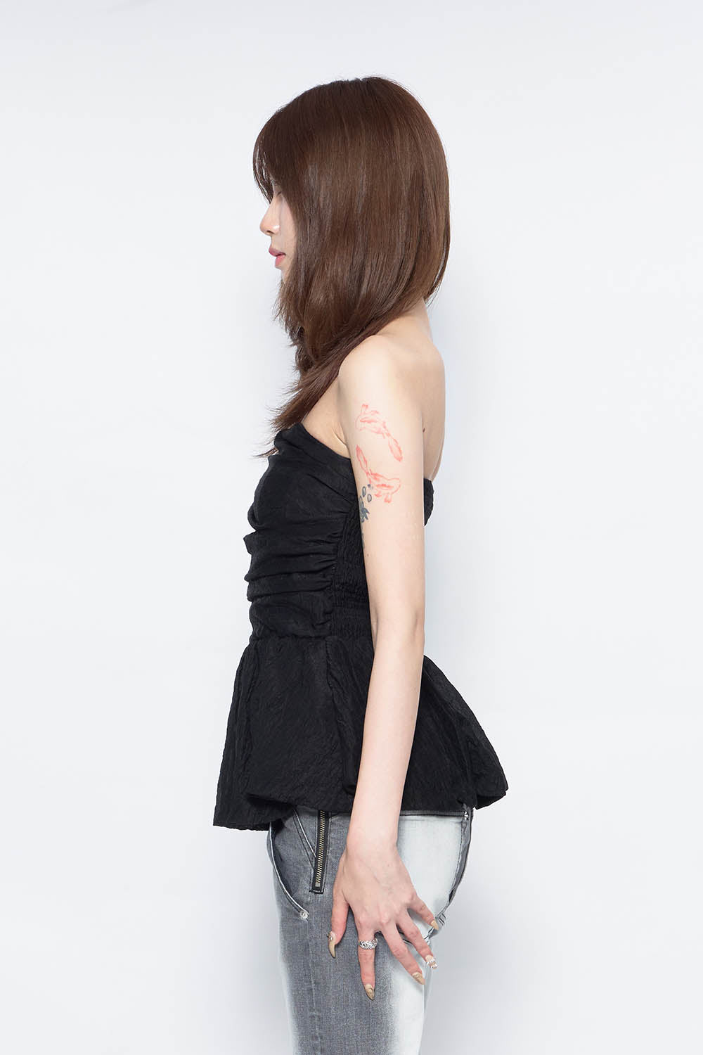トップス S strap balloon blouse THEREDTHREAD THEREDTHREAD】S strap balloon blouse